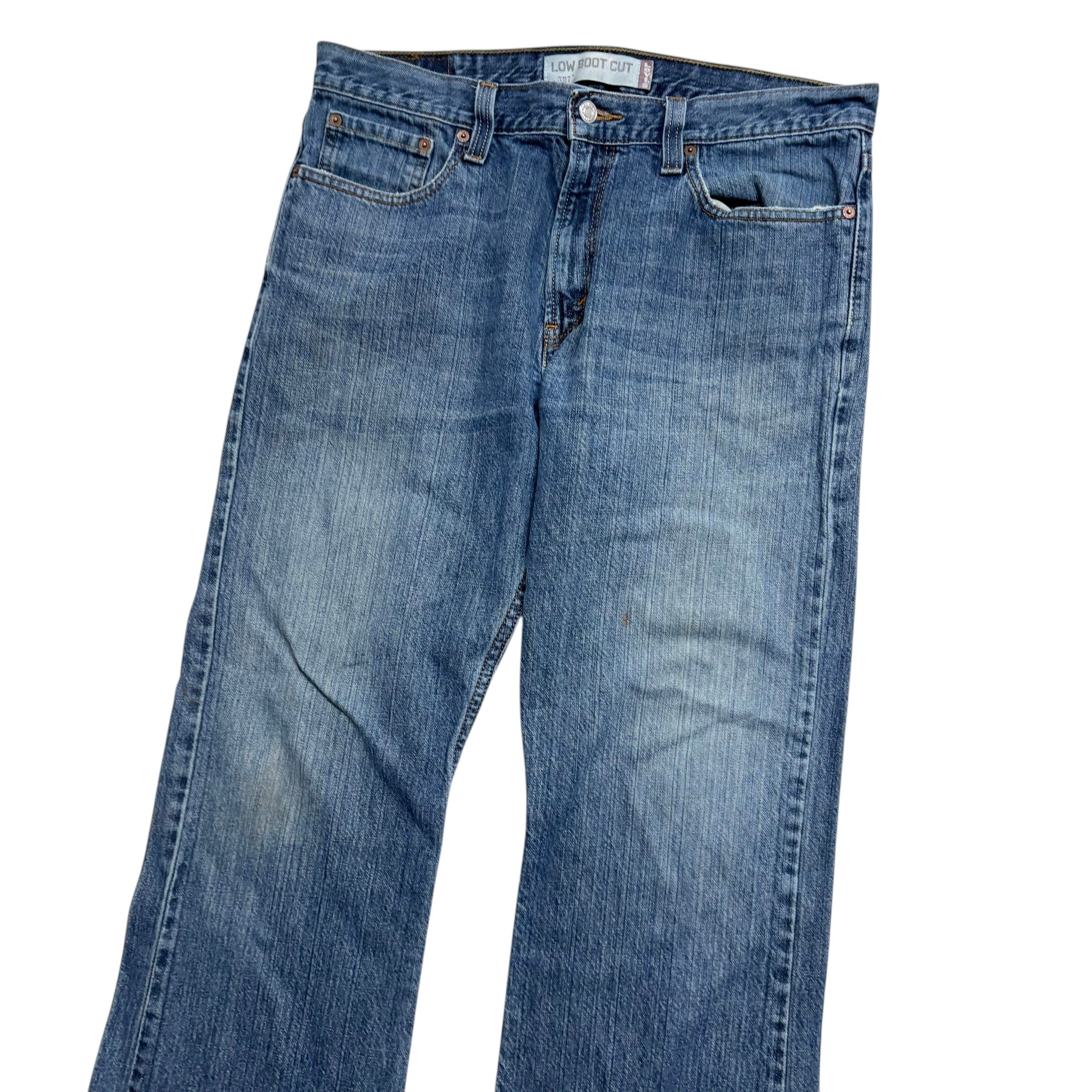 Levis 527 Jeans W34 L29 Mens Mid Blue Low Rise Bootcut Fit Vintage Denim (F)