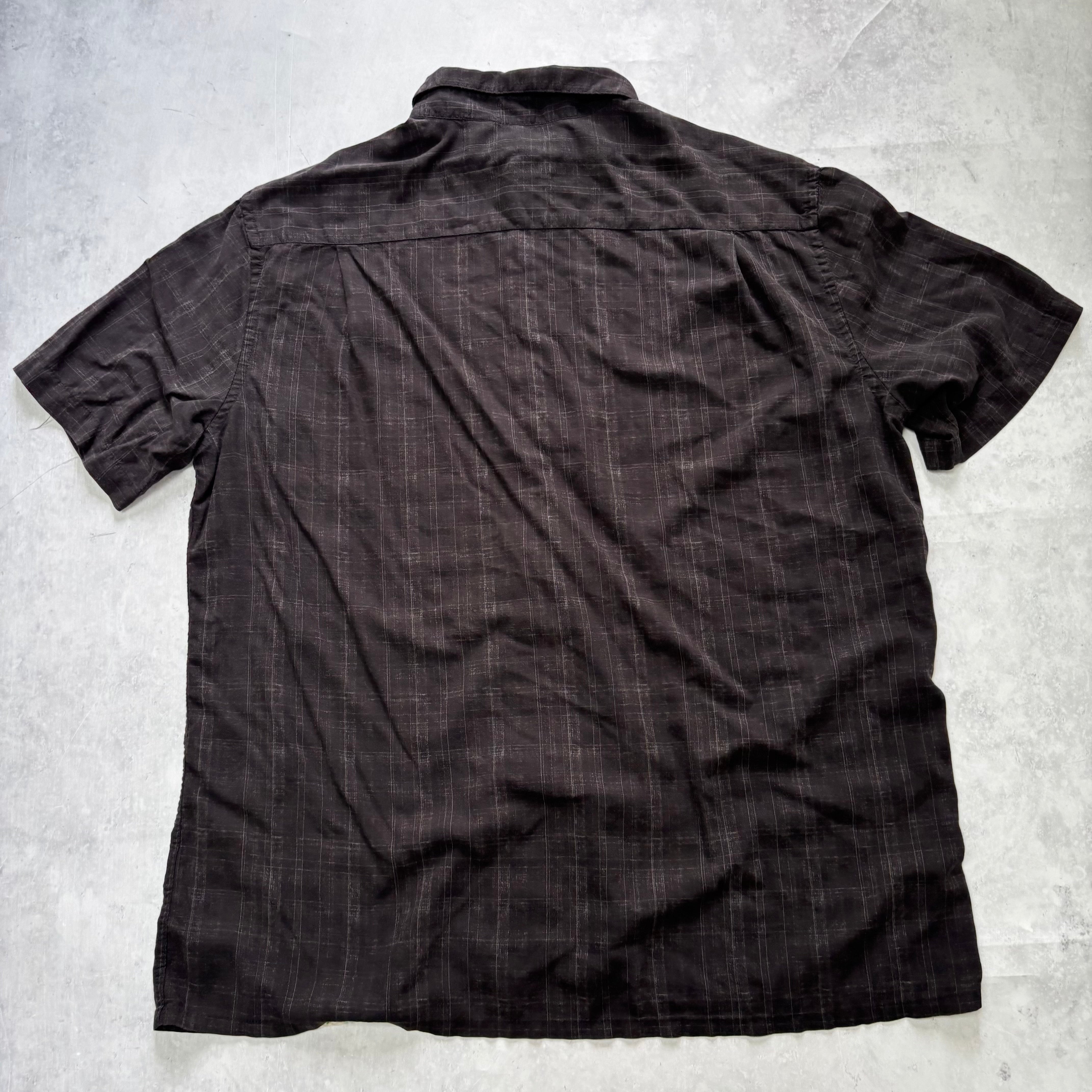 Vintage Hawaiian Shirt Mens XL Brown Floral Aloha Short Sleeve Rayon (F)