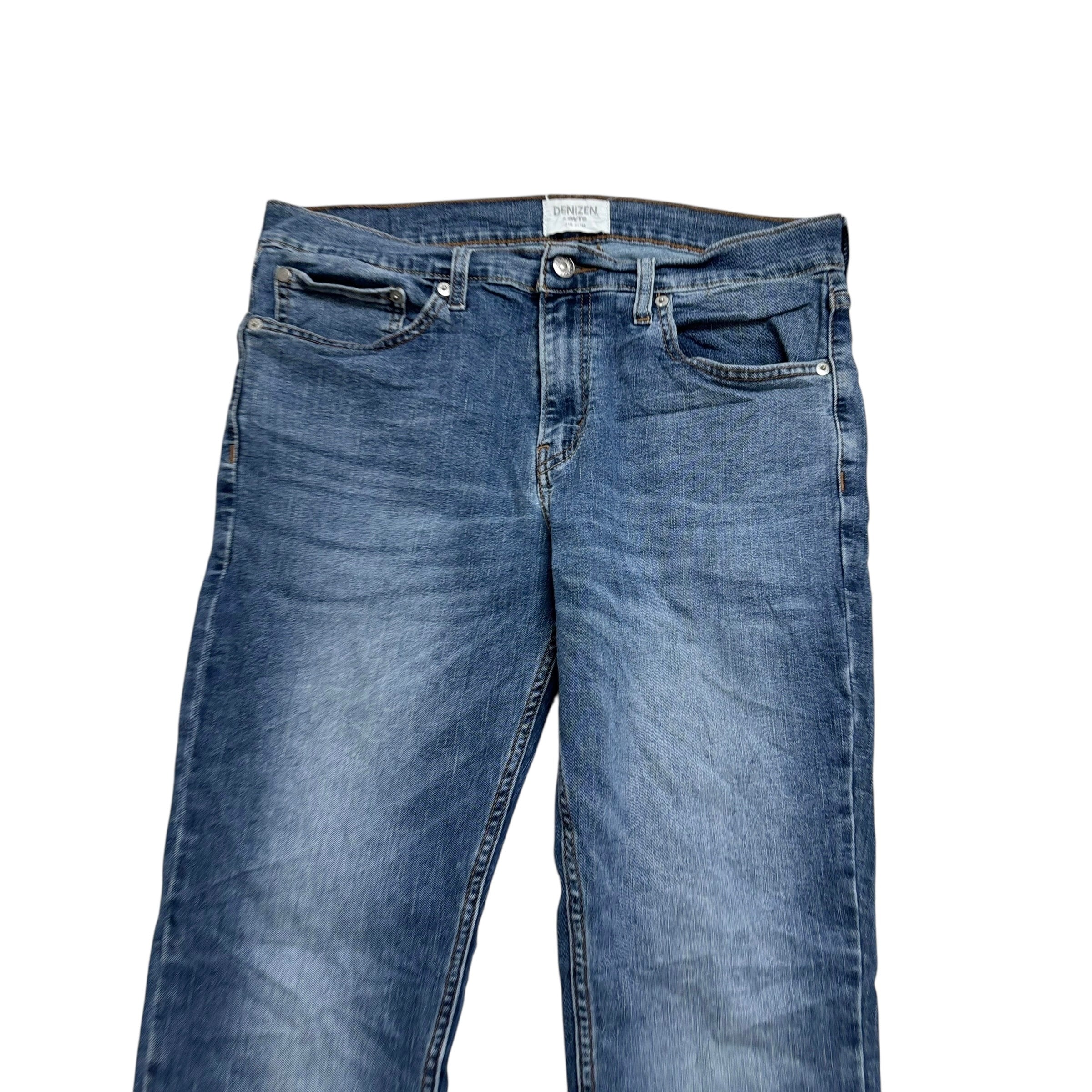 Levis Denizen Jeans W32 L32 Mens Mid Blue Slim Fit Stretch Denim (E)