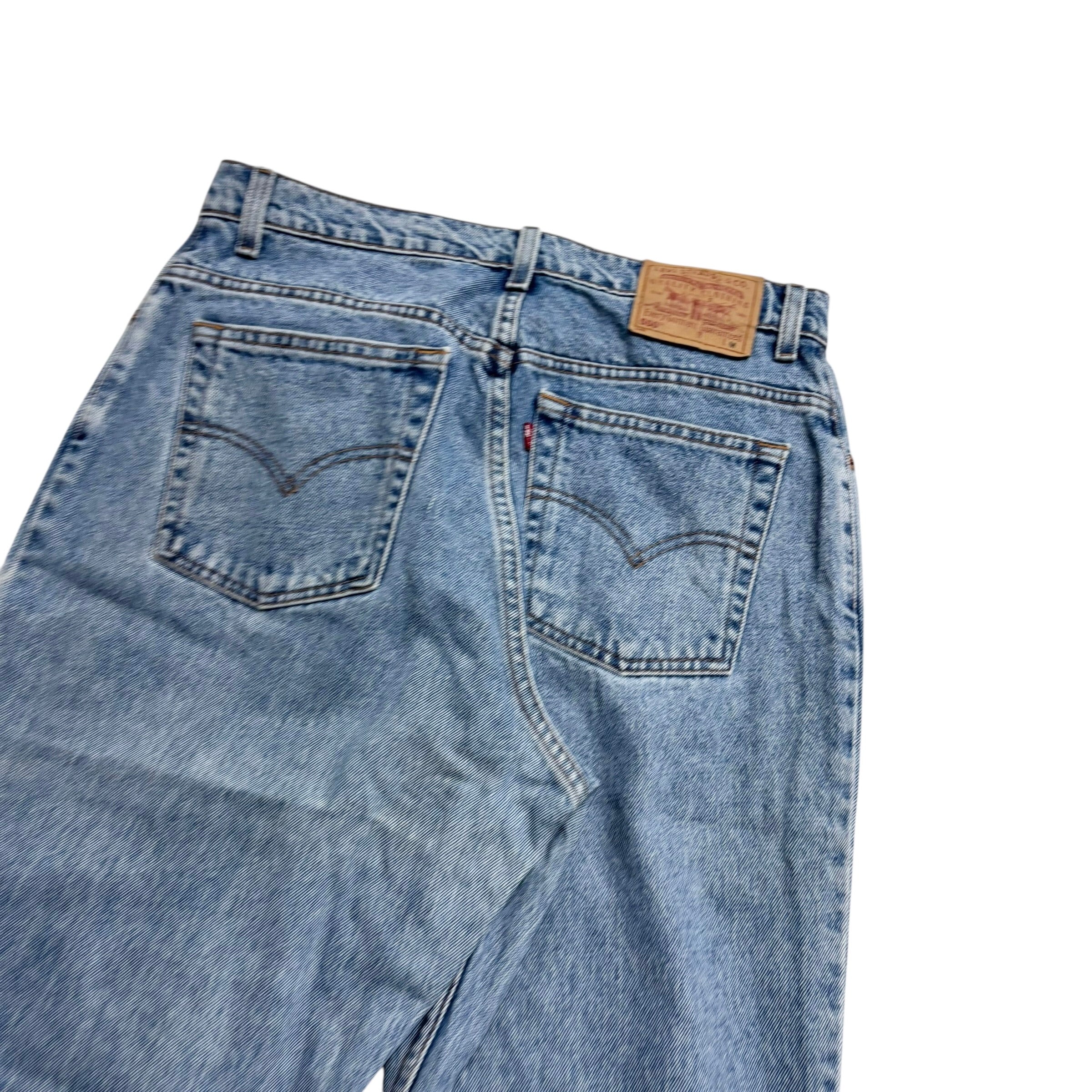 Levis 550 Jeans W32 L32 Womens Light Blue Relaxed Taper Mom Vintage Denim (E)