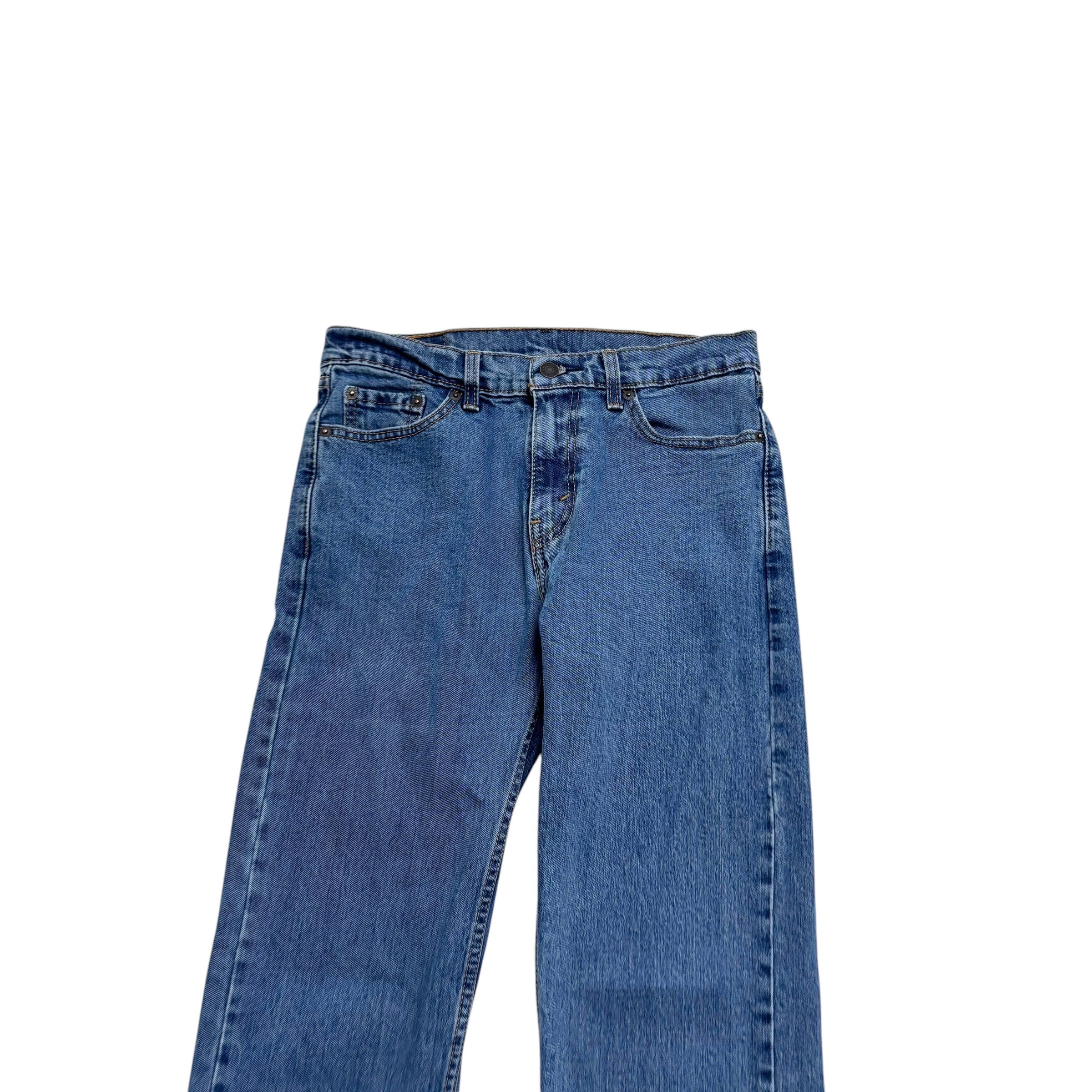 Levis 505 Jeans W30 L33 Mens Mid Blue Slim Straight Fit Stretch Denim (E)