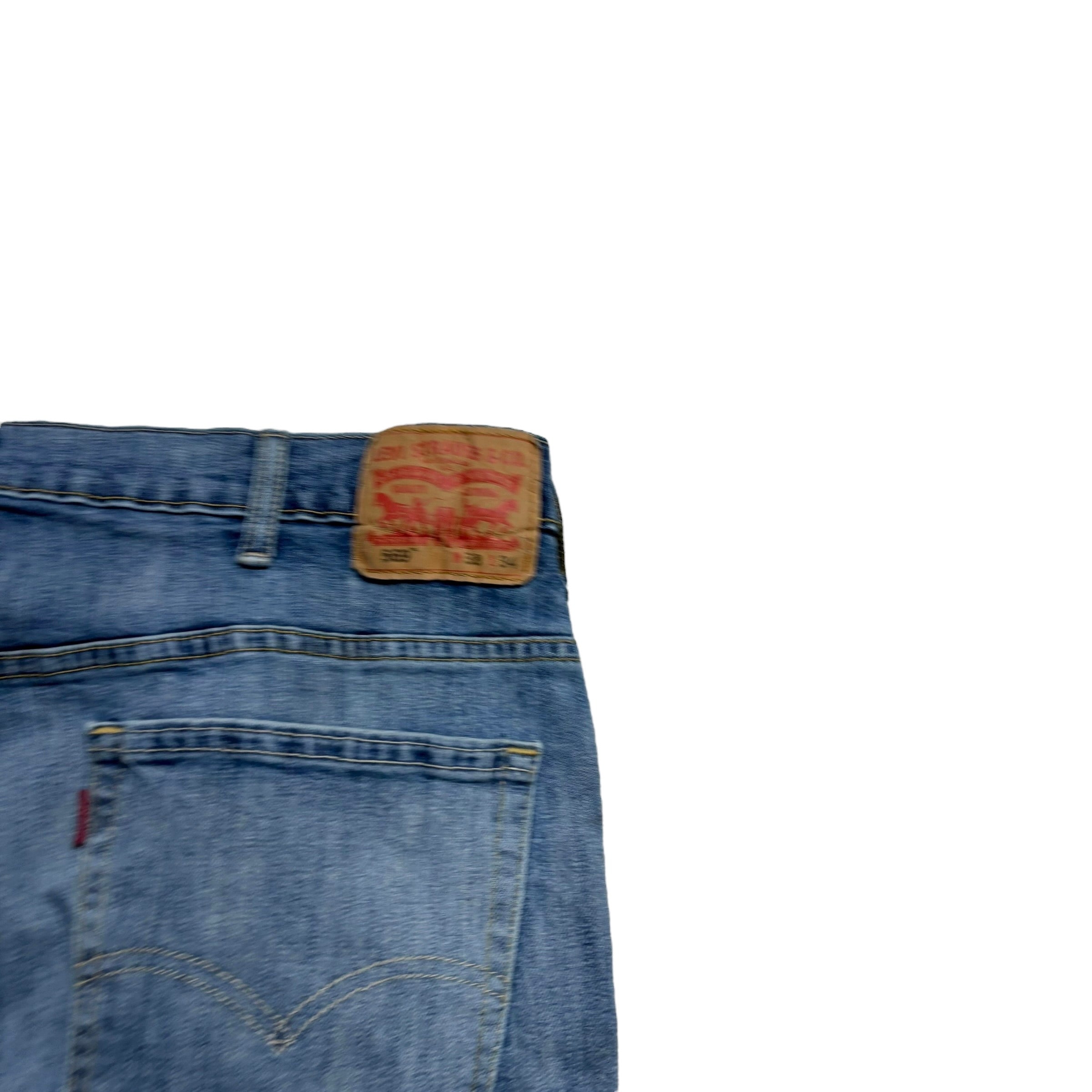 Levis 569 Jeans W38 L33 Mens Mid Blue Relaxed Straight Fit Stretch Vintage (F)