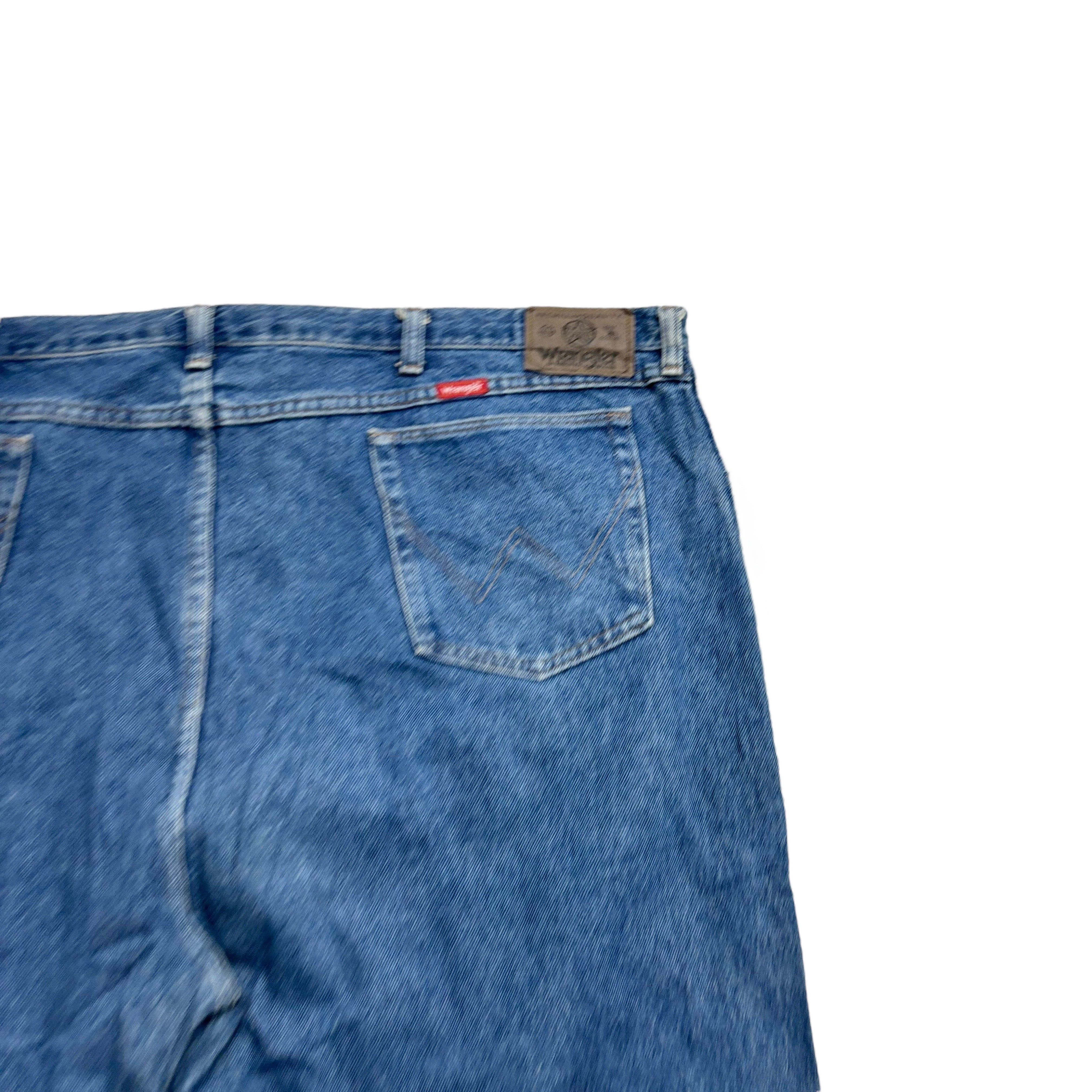 Wrangler Jeans W48 L32 Mens Mid Blue Regular Straight Fit Vintage Denim