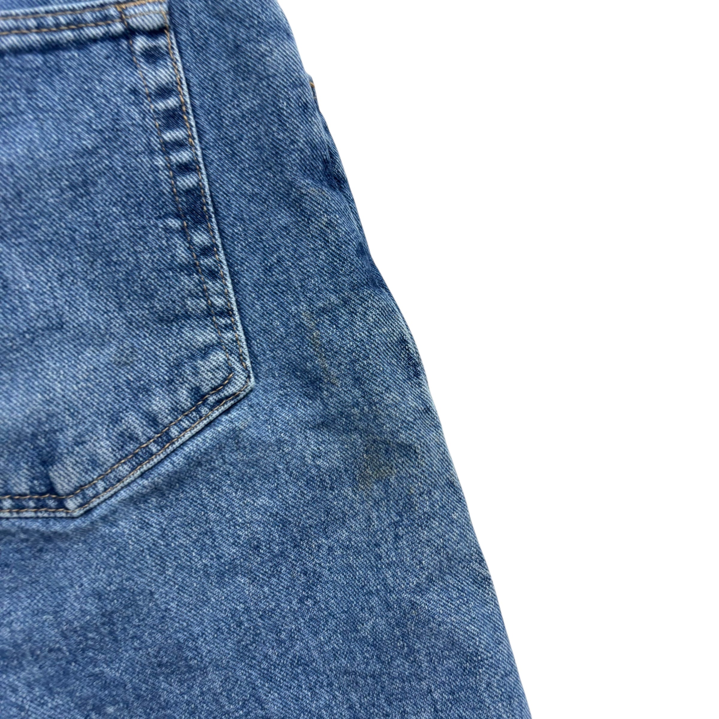 Vintage Wrangler Baggy Jorts W34 Mens Denim Shorts Mid Blue Relaxed Fit
