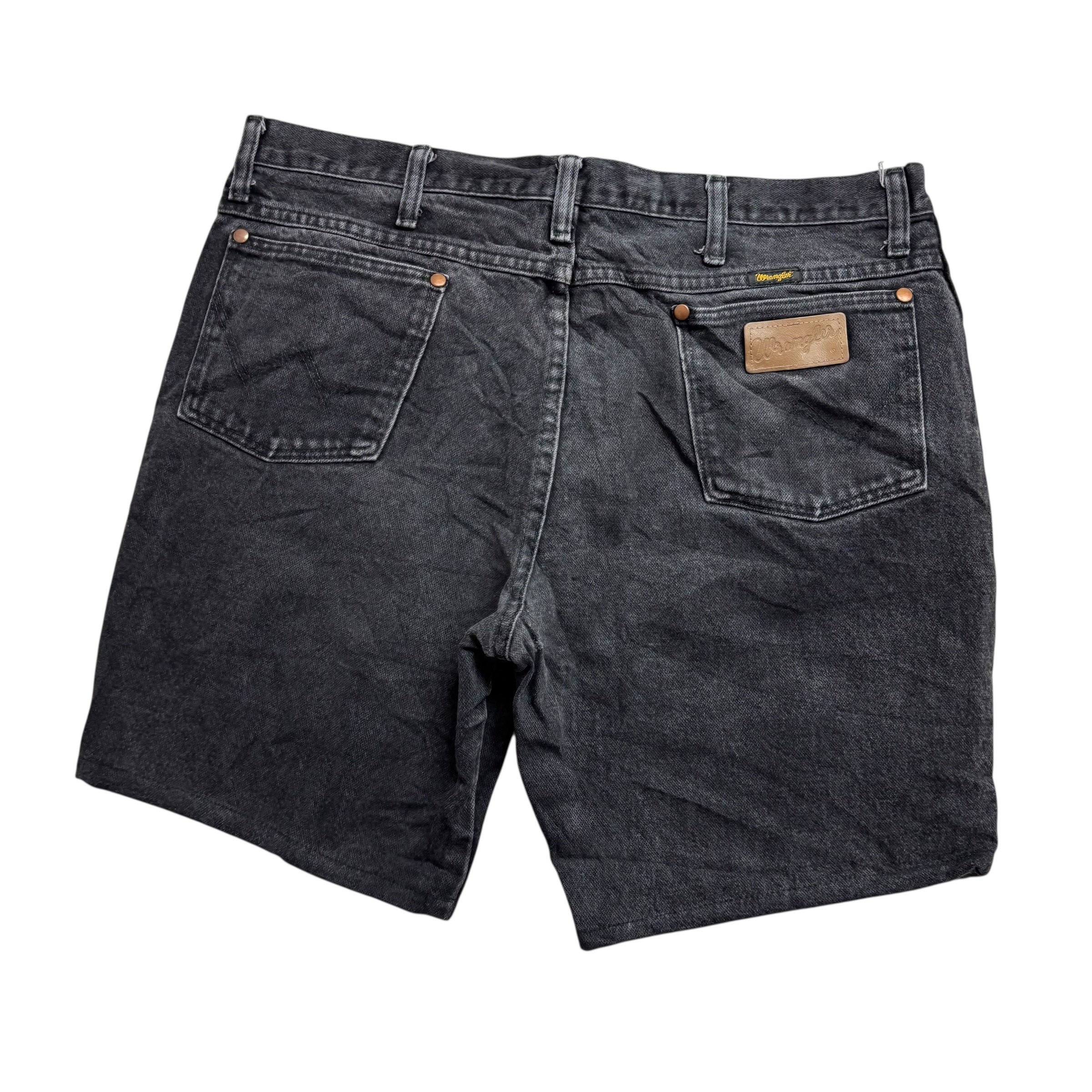 Wrangler Denim Shorts W36 Mens Black 8in Slim Fit