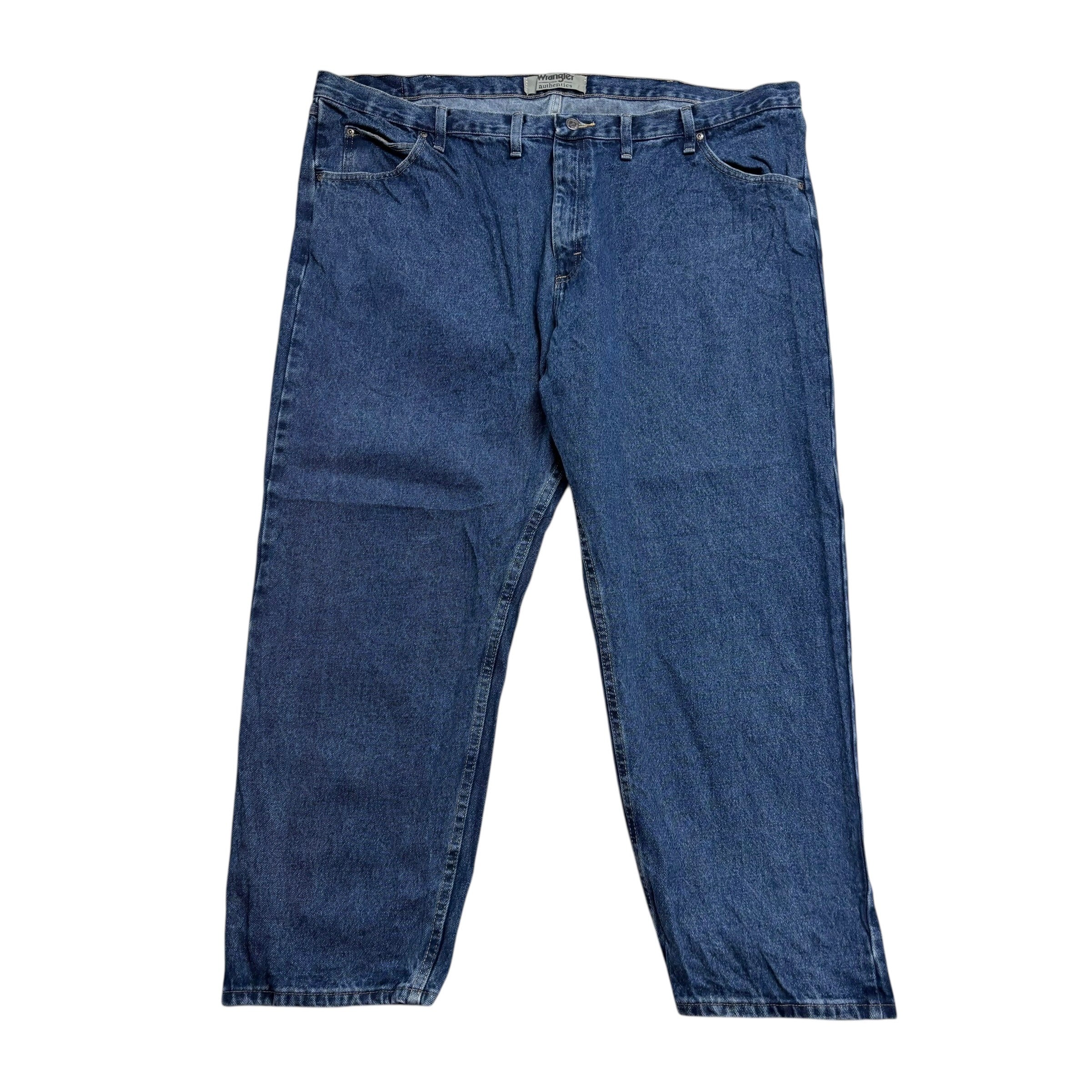 Wrangler Jeans W48 L30 Mens Mid Blue Relaxed Straight Fit Denim (E)