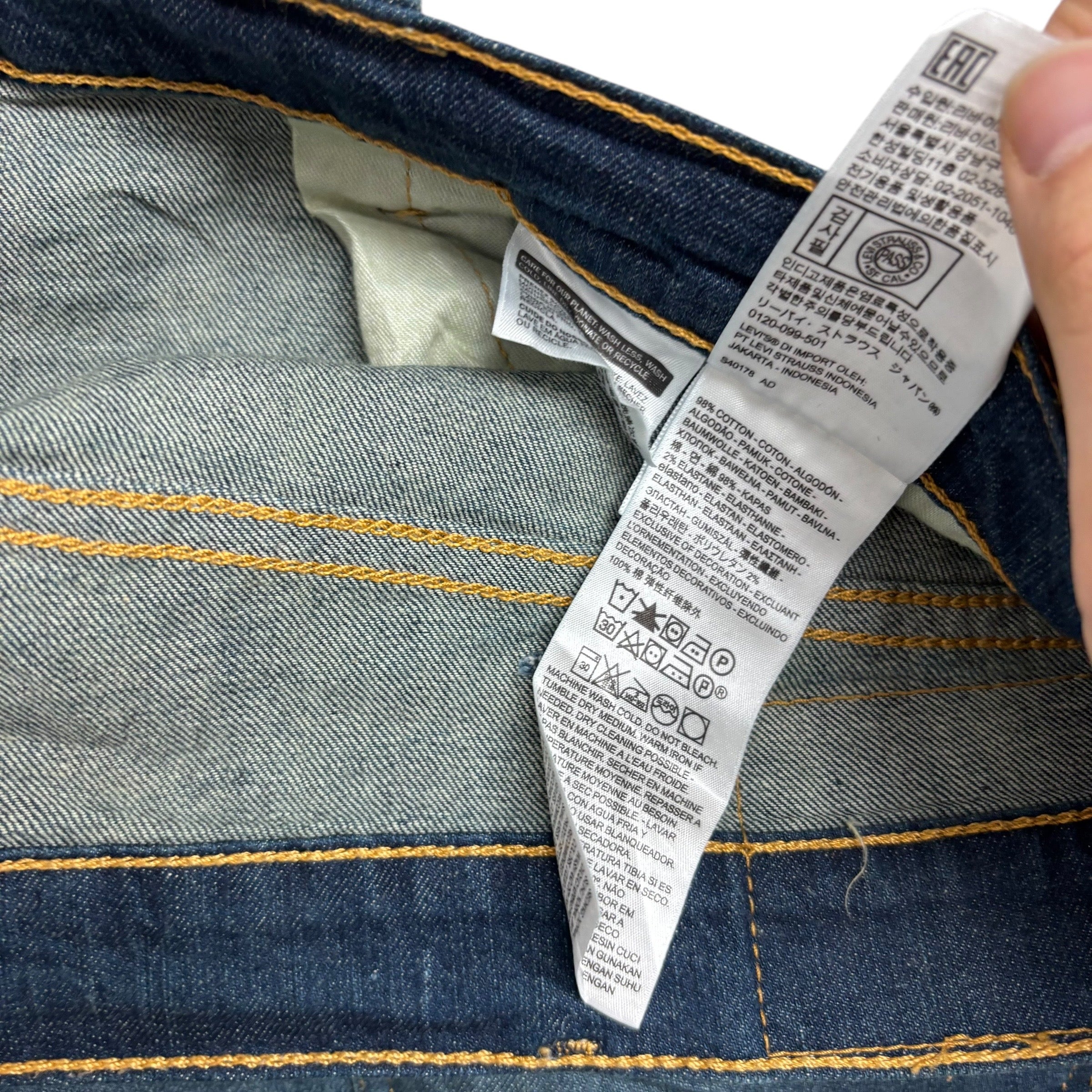 Levis 502 Jeans W40 L36 Mens Dark Blue Regular Tapered Fit Stretch Denim (E)