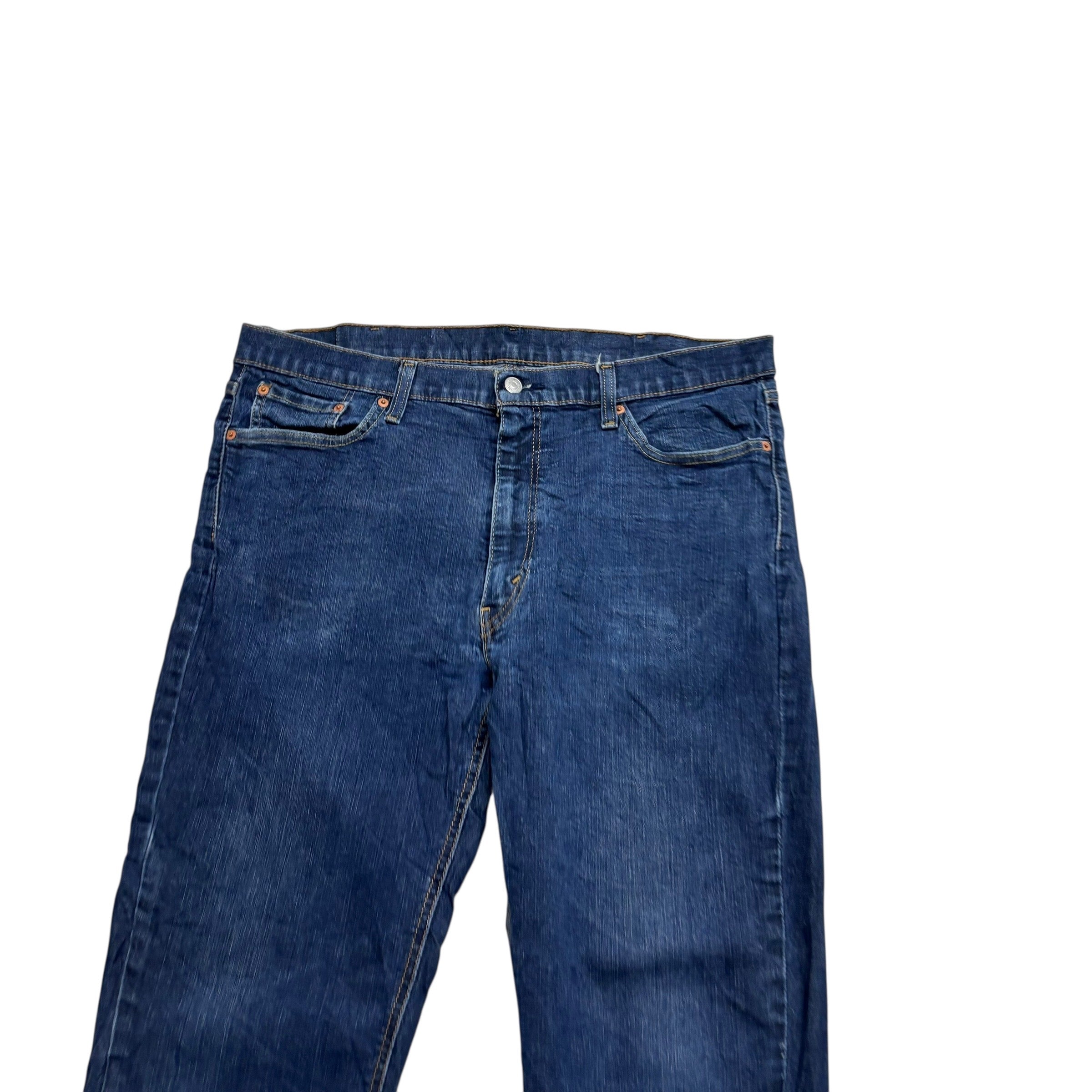 Levis 541 Jeans W38 L32 Mens Dark Blue Athletic Tapered Fit Stretch Denim (F)