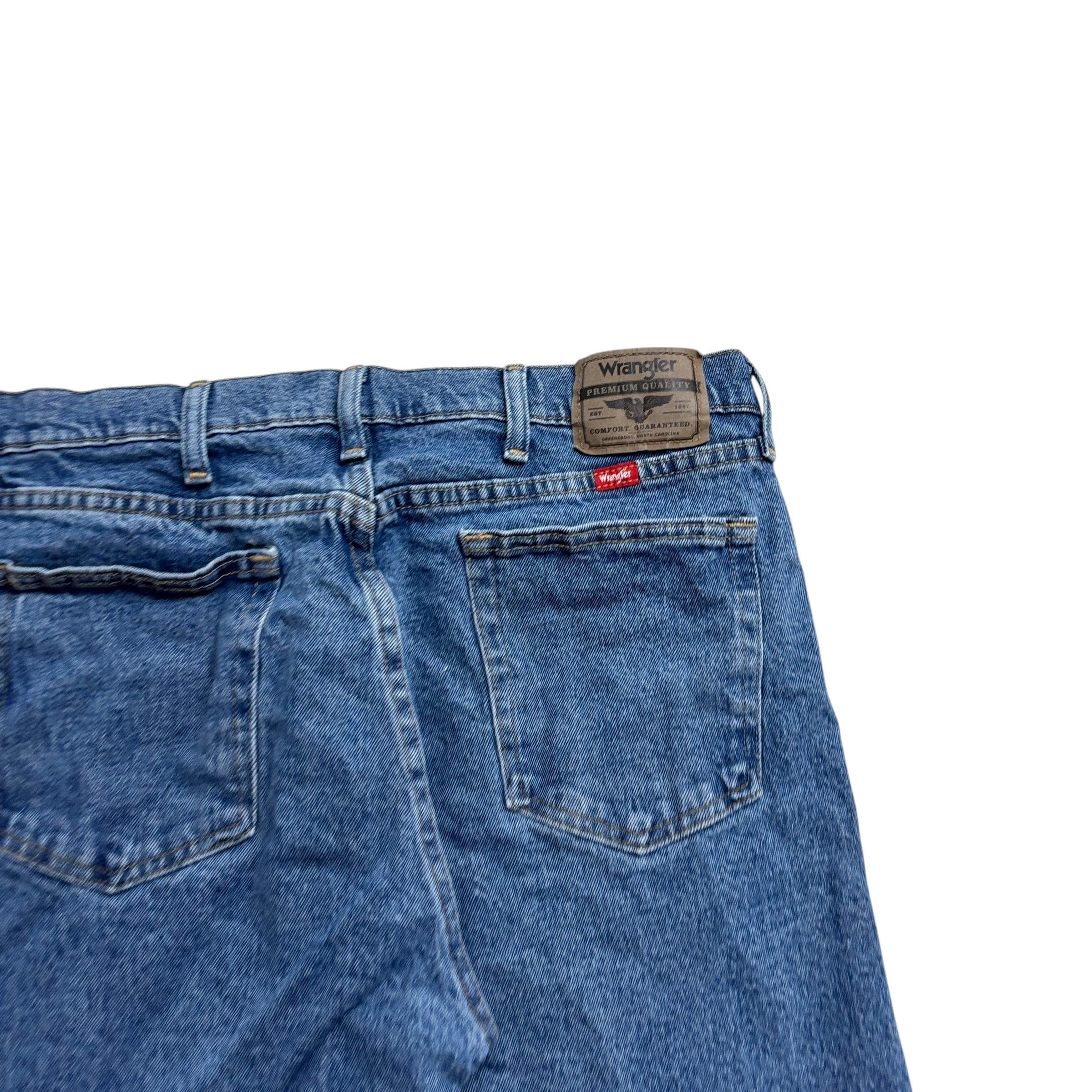 Wrangler Jorts W36 Mens Denim Shorts Mid Blue Regular Fit Stretch