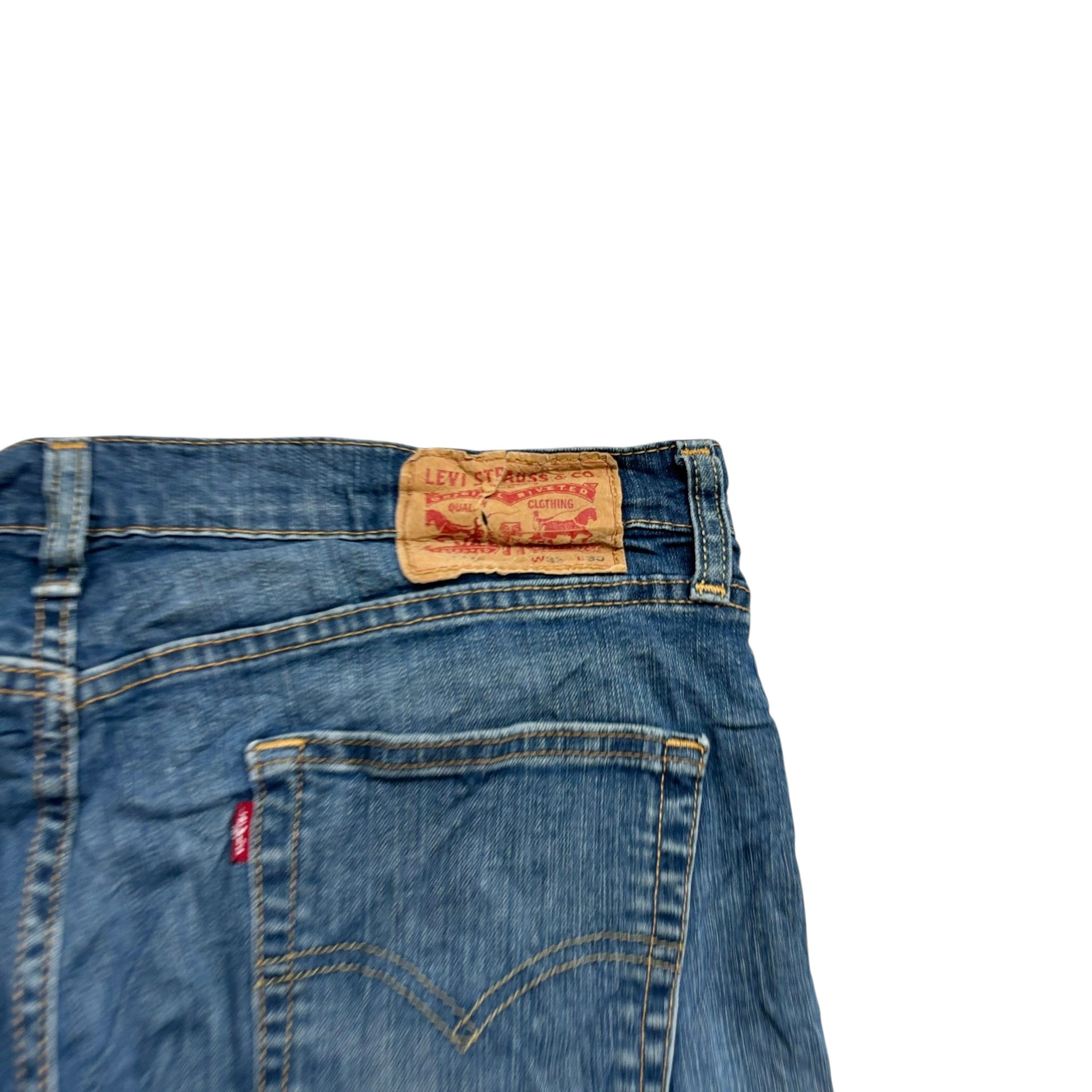 Levis 514 Jeans W33 L30 Mens Dark Blue Regular Straight Fit Stretch Denim (E)