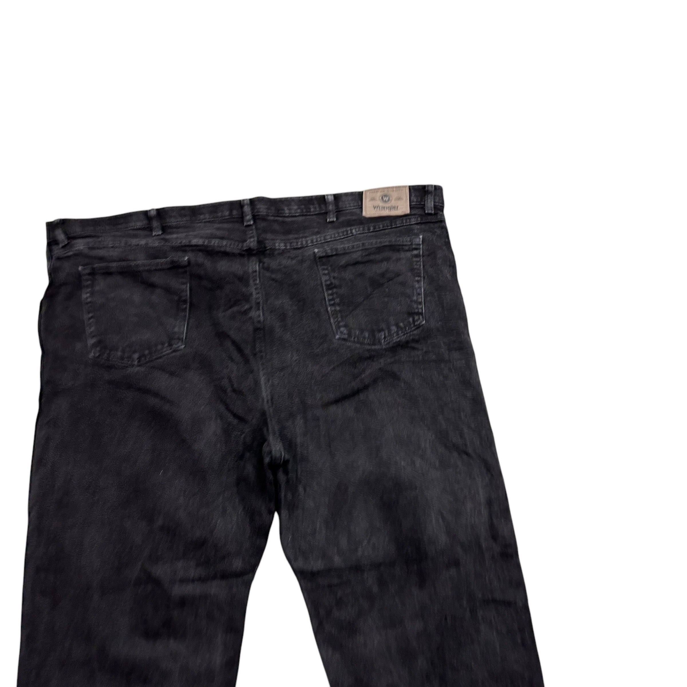 Wrangler Jeans W50 L30 Mens Black Regular Straight Fit Stretch Denim