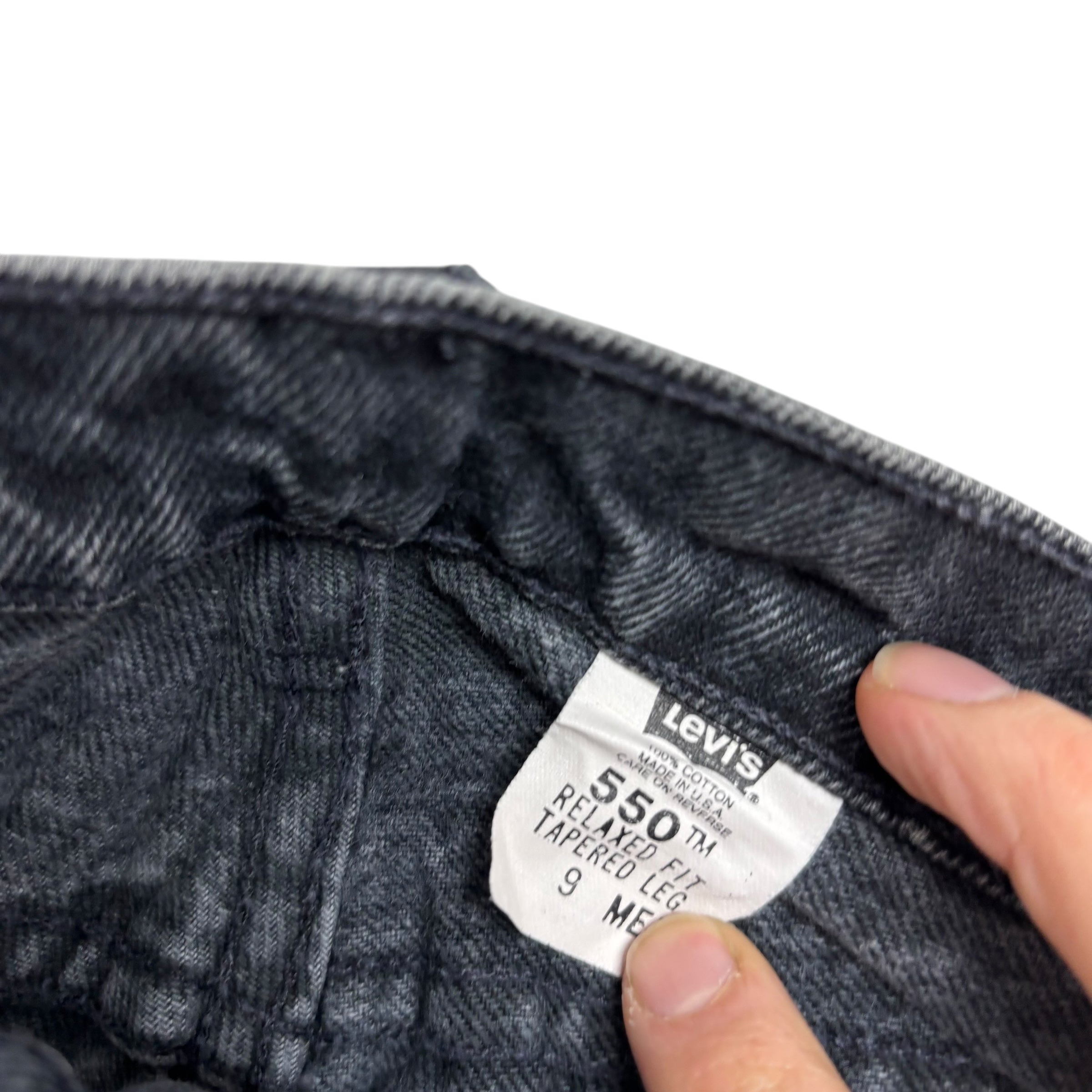 Levis 550 Jeans W27 L31 Womens Black Relaxed Taper USA Made Vintage Denim