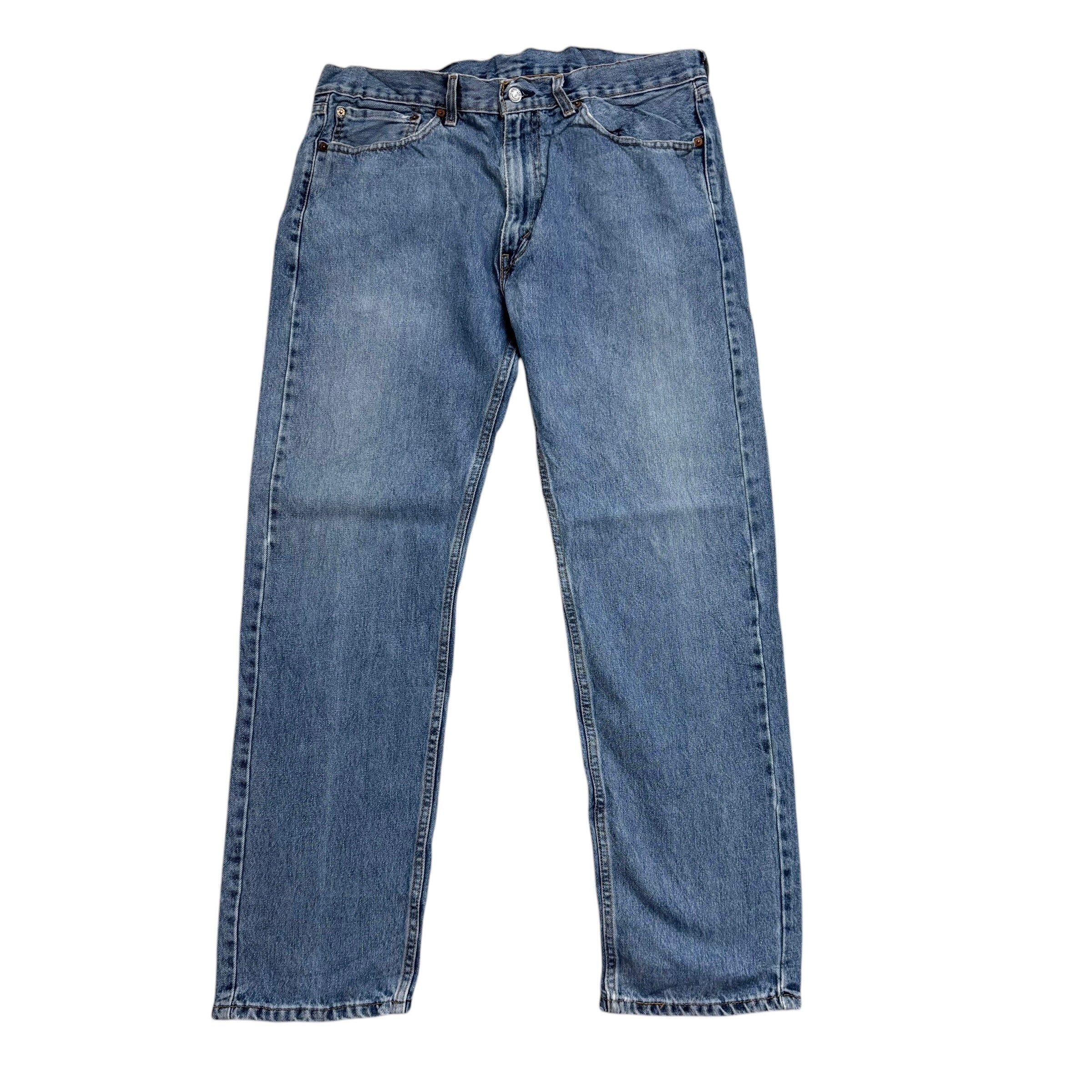 Levis 505 Jeans W36 L32 Mens Light Blue Regular Straight Fit Denim (E)