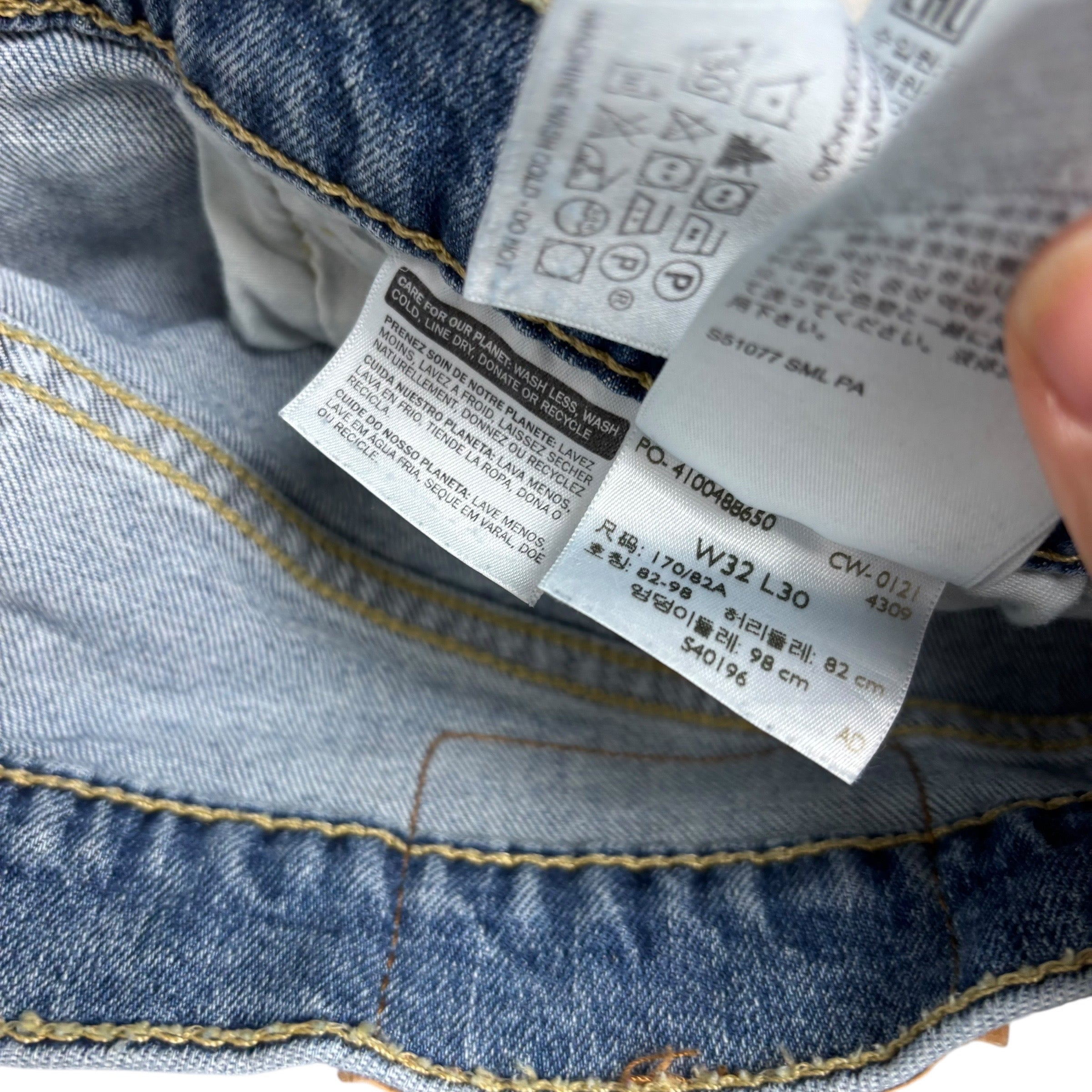 Levis 502 Jeans W32 L30 Mens Light Blue Regular Tapered Fit Stretch Denim
