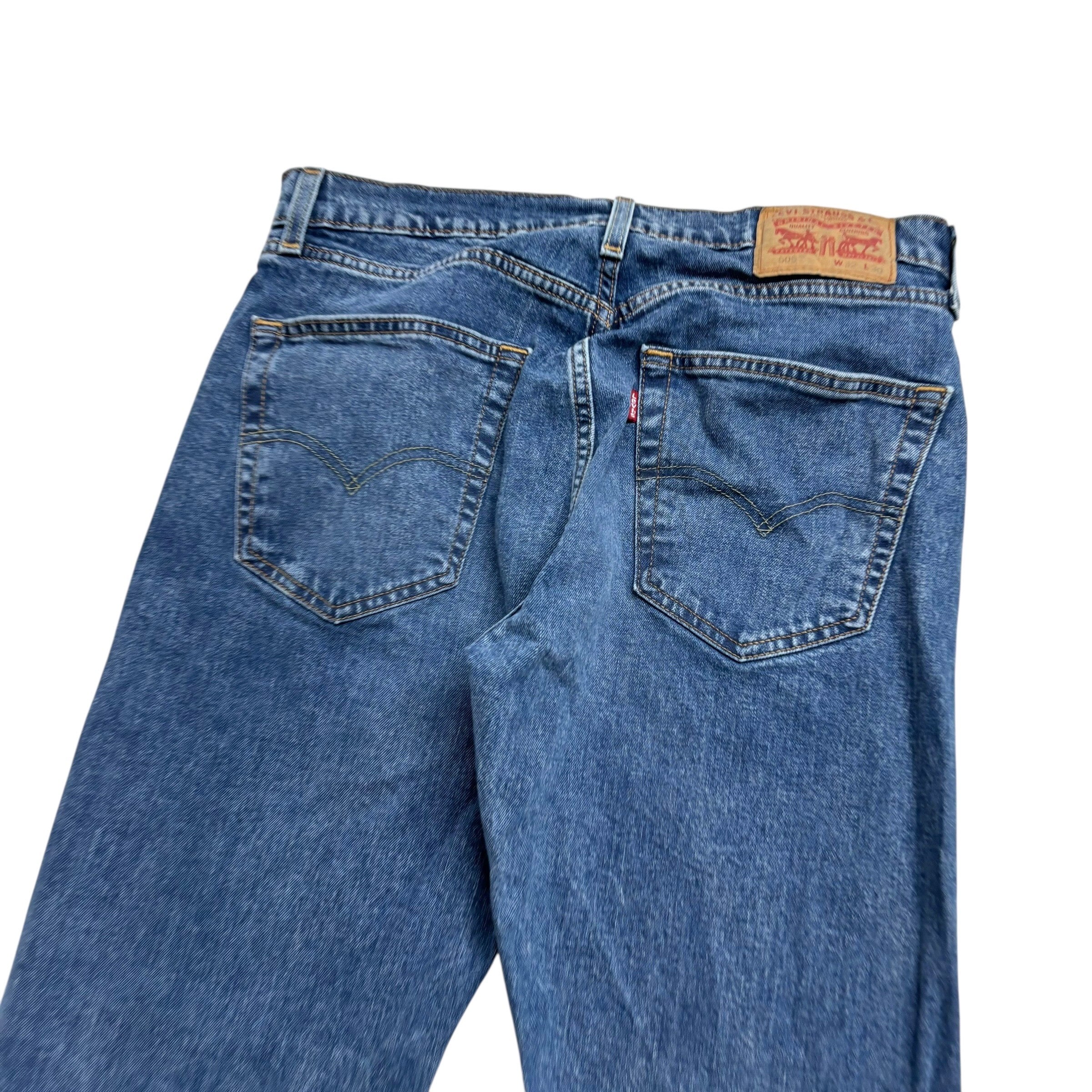 Levis 505 Jeans W31 L29 Mens Mid Blue Regular Straight Fit Stretch Denim (E)