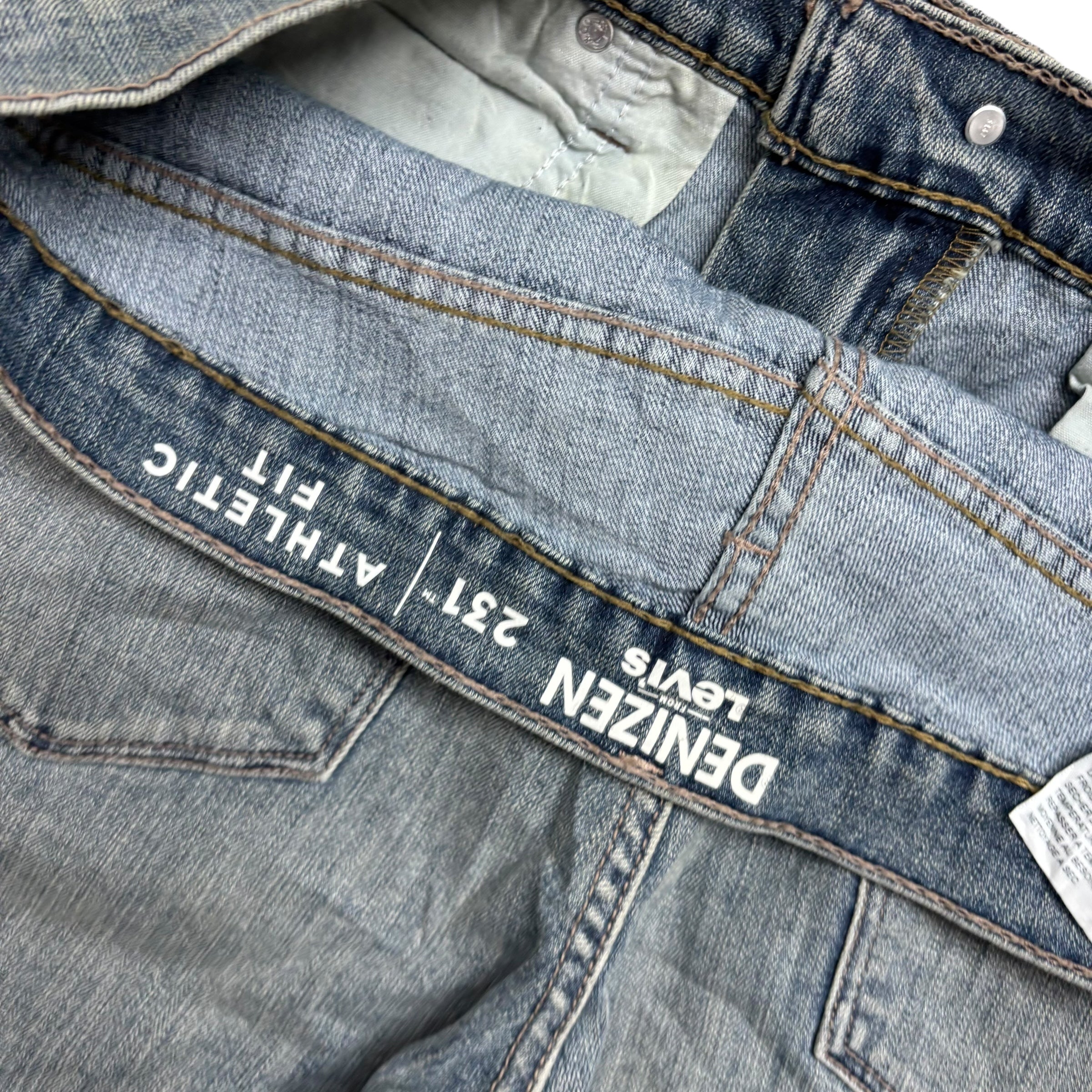 Levis Denizen Jeans W36 L32 Mens Blue Athletic Straight Fit Stretch Denim (E)