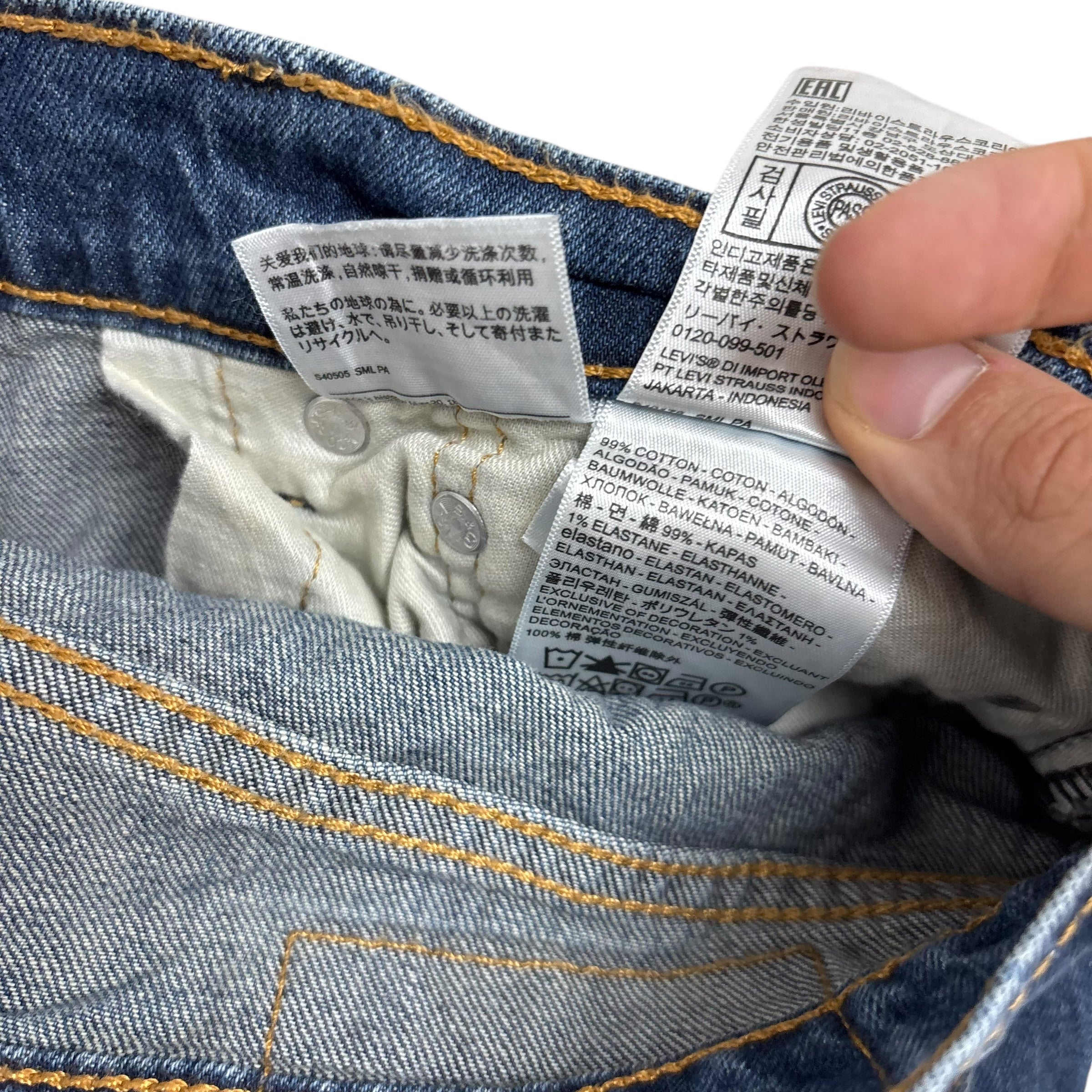 Levis 511 Jeans W32 L34 Mens Mid Blue Slim Fit Stretch Denim (E)