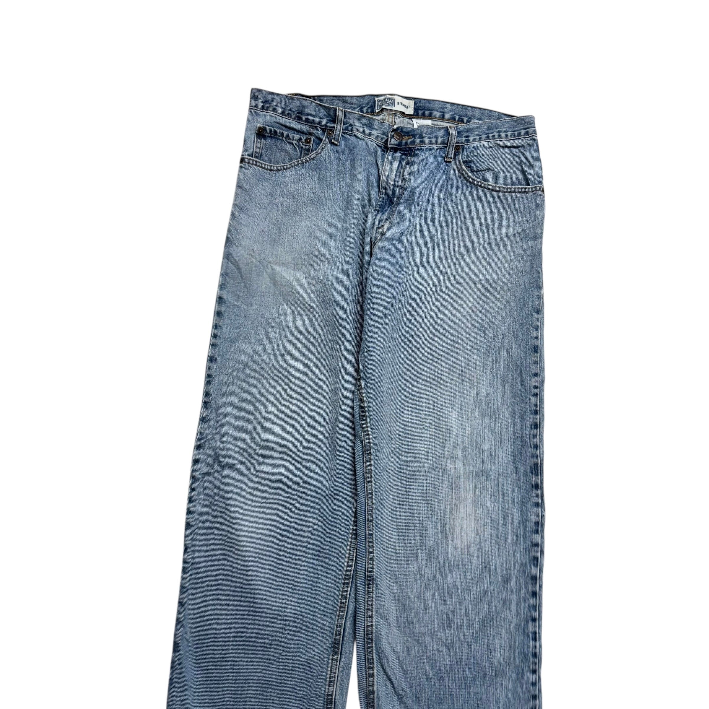 Levis Signature Jeans W36 L32 Mens Mid Blue Relaxed Straight Fit Vintage (F)