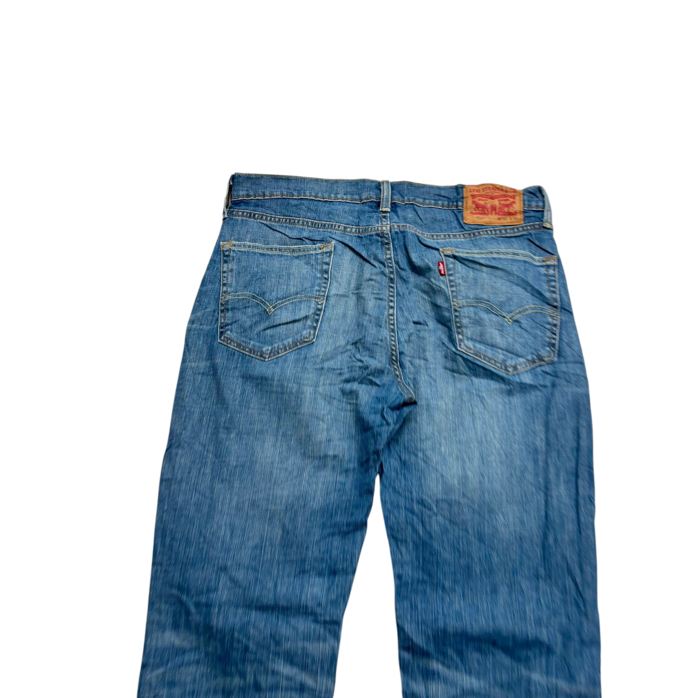 Levis 514 Jeans W35 L30 Mens Mid Blue Regular Straight Fit Stretch Denim (E)