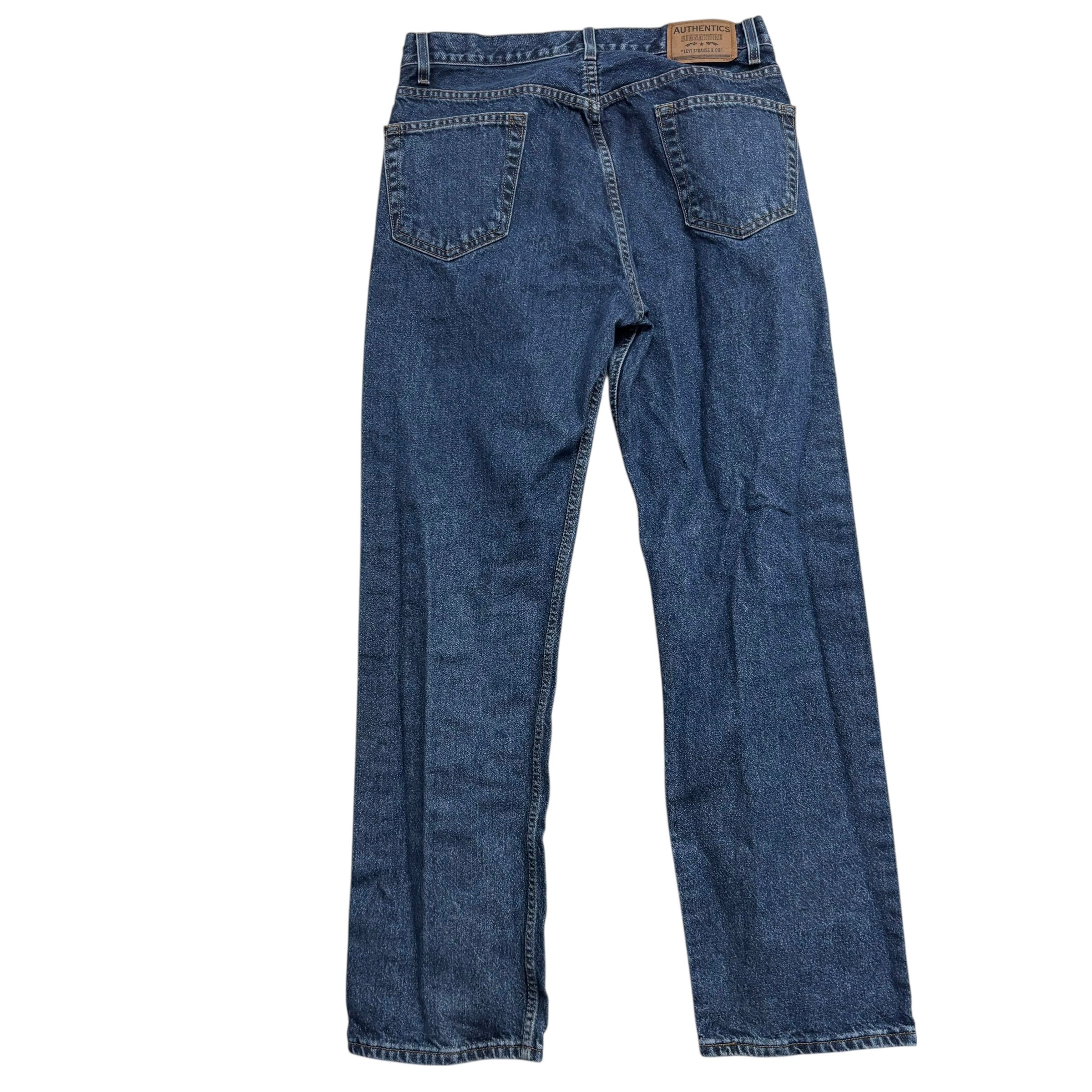 Levis Signature Jeans W34 L34 Mens Mid Blue Regular Straight Fit Vintage