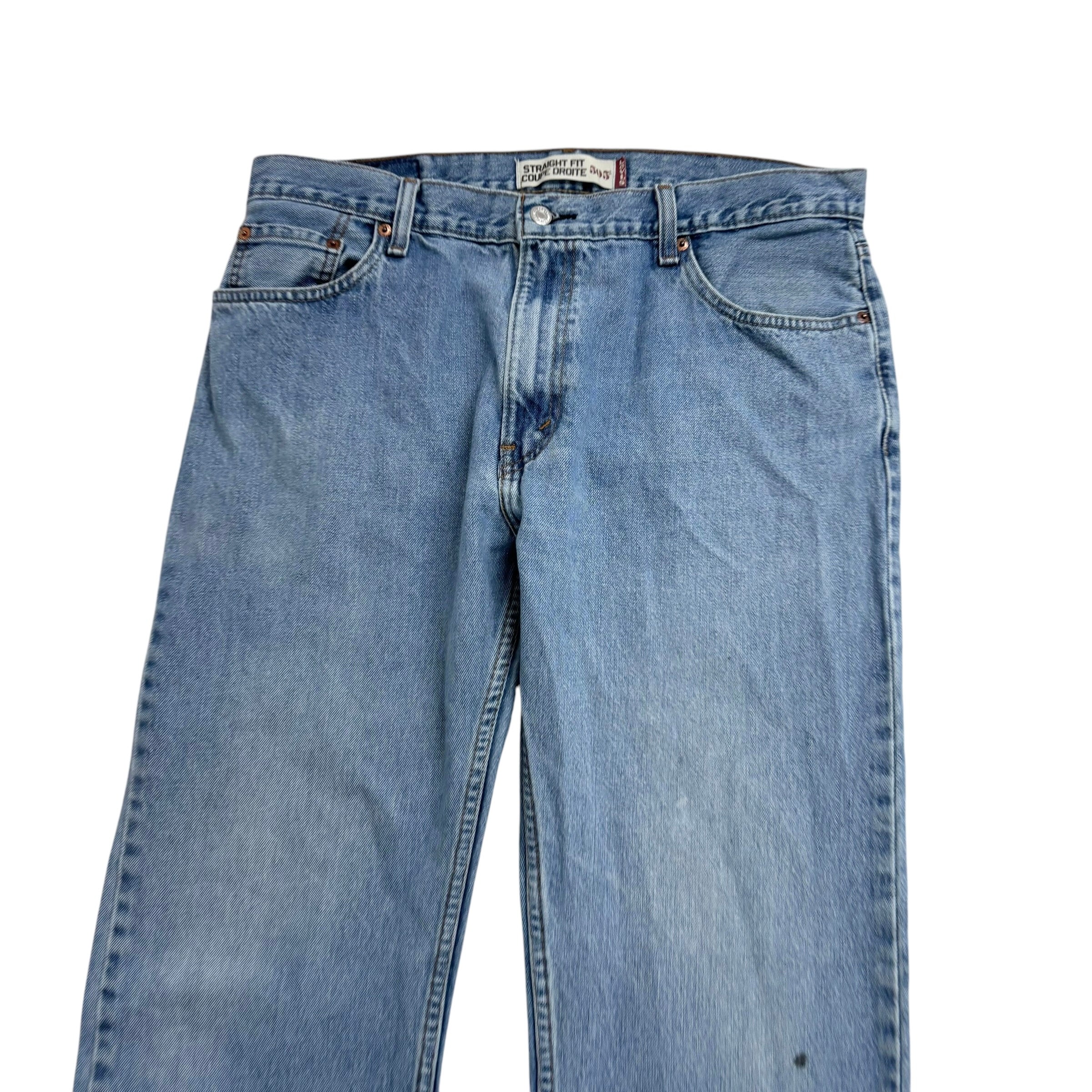 Levis 505 Jeans W36 L32 Mens Light Blue Regular Straight Fit Vintage Denim (F)