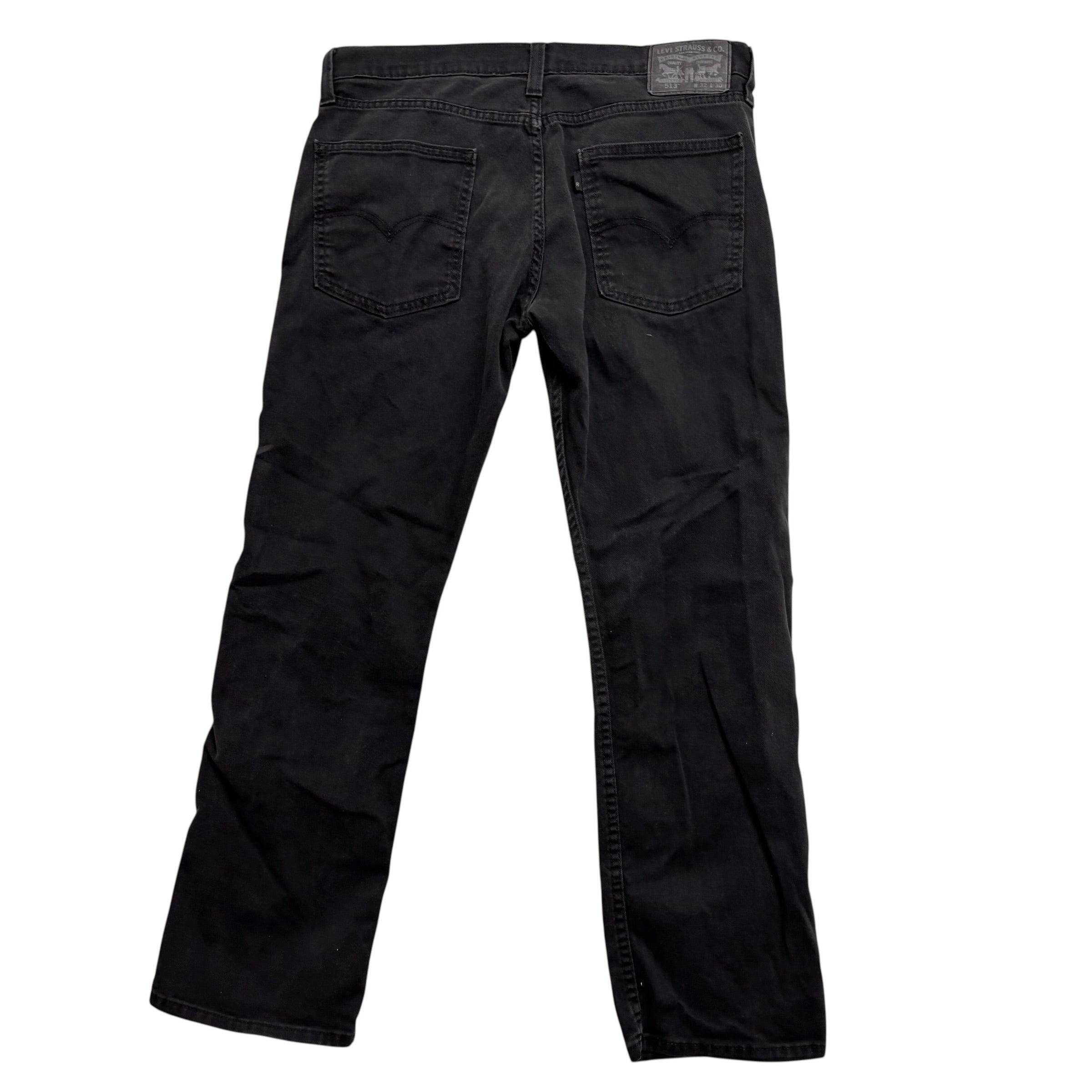 Levis 513 Jeans W32 L30 Mens Black Slim Straight Fit Stretch Denim