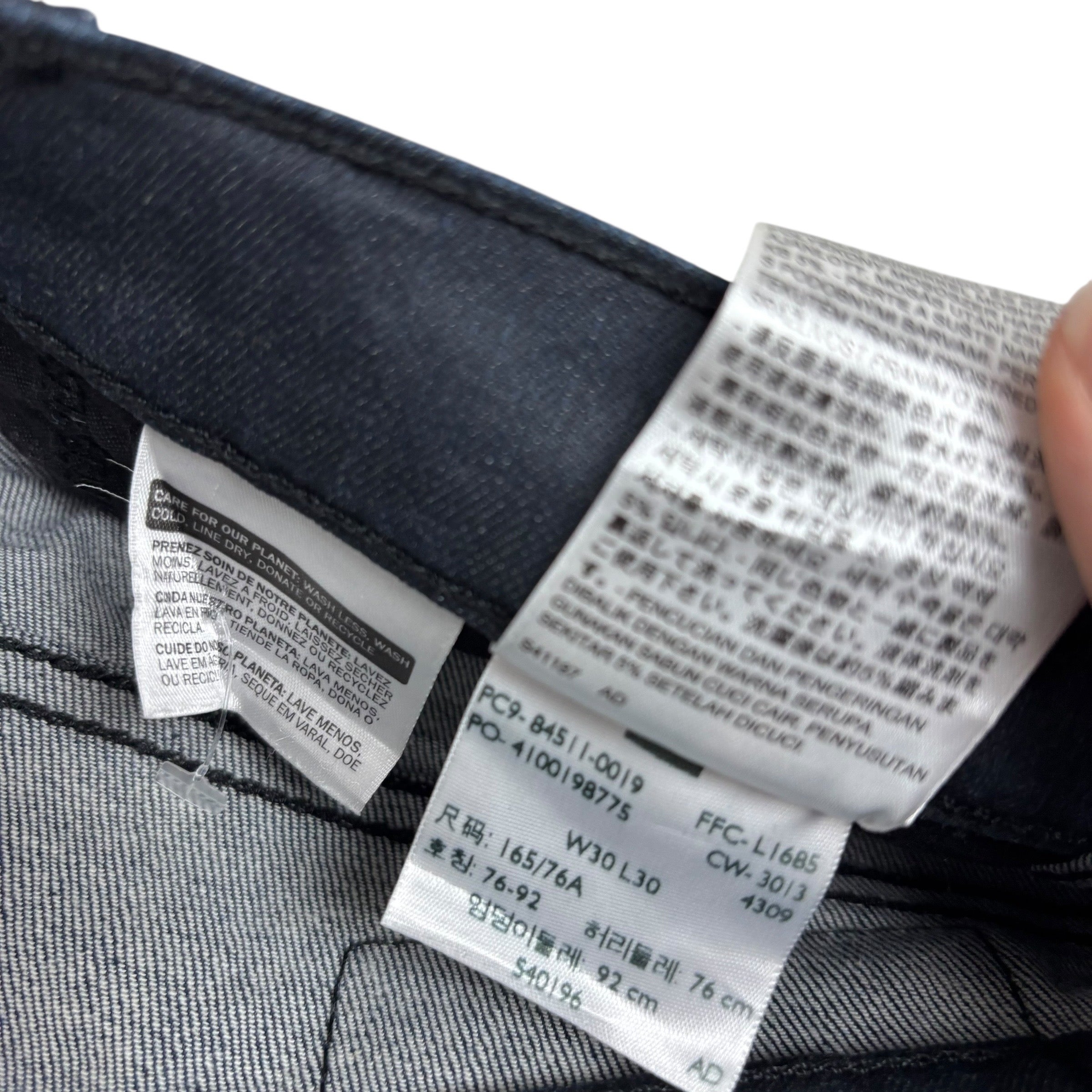 Levis 511 Jeans W30 L29 Mens Navy Blue Slim Fit Stretch Waxed Denim (E)