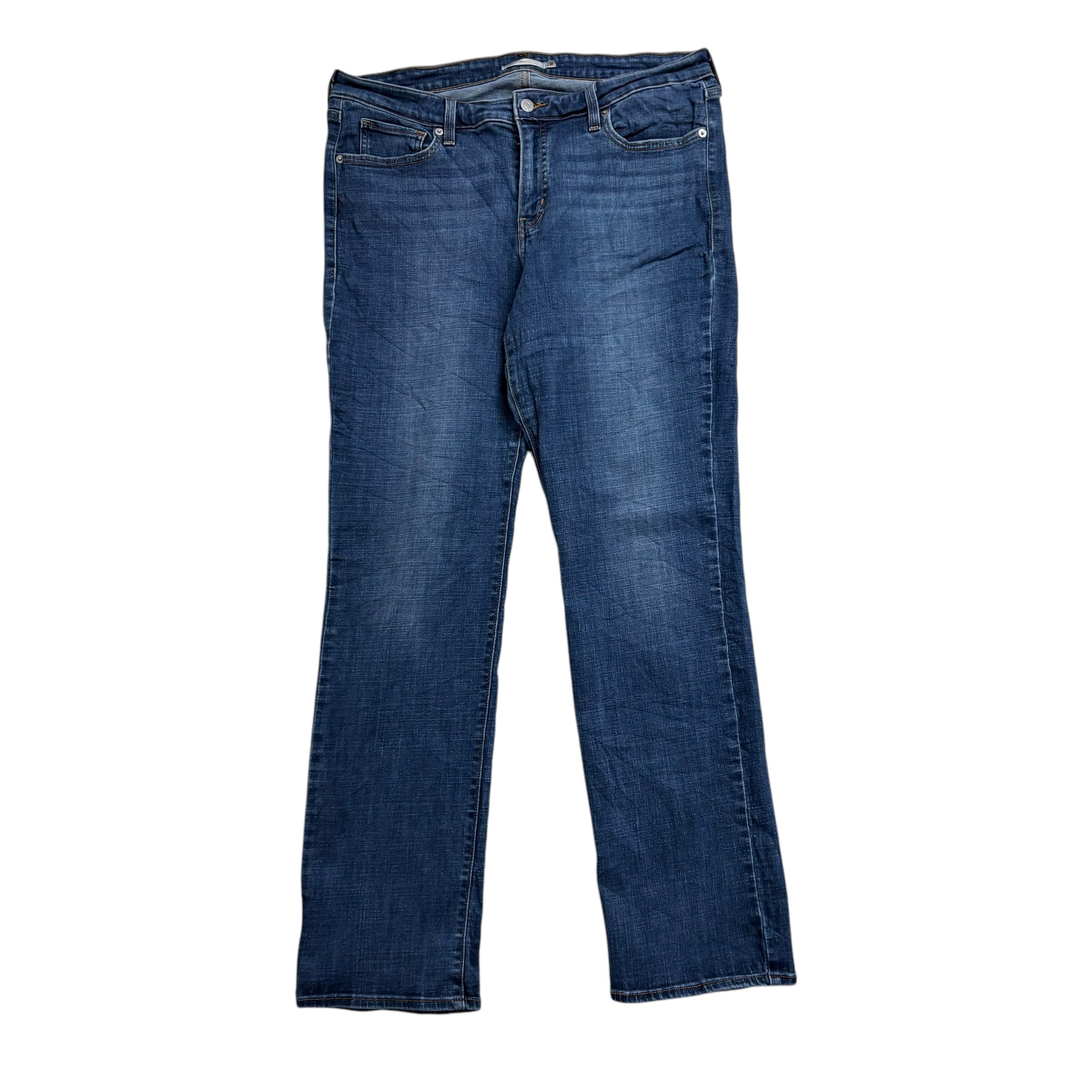 Levis 414 Jeans W36 L32 Womens Mid Blue Relaxed Straight Fit Stretch Denim