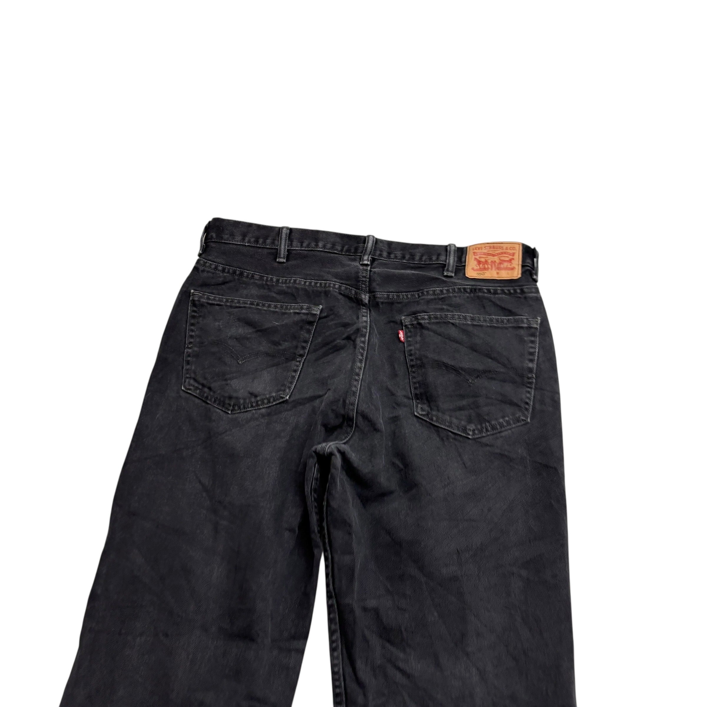 Levis 550 Jeans W40 L36 Mens Black Baggy Relaxed Straight Fit Vintage Denim