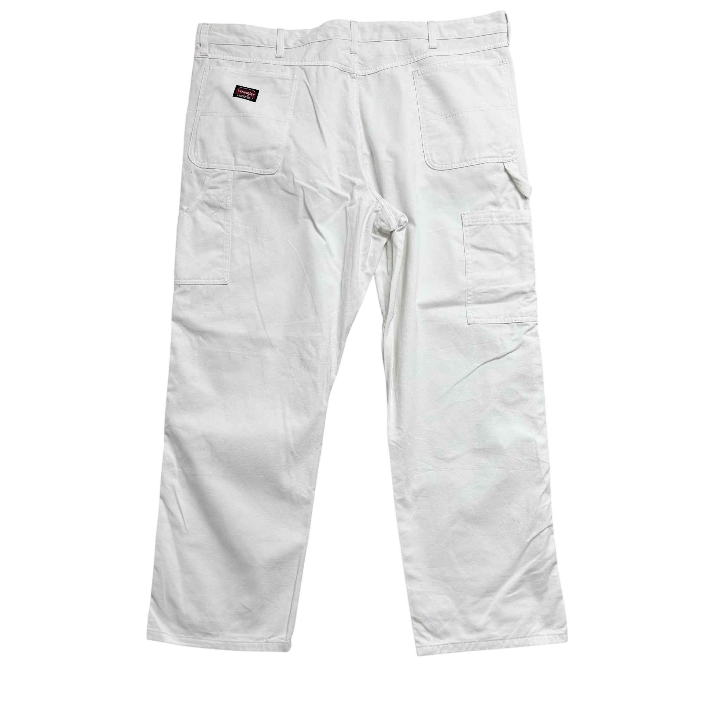 Wrangler Carpenter Pants W44 L30 Mens White Baggy Relaxed Fit Trousers