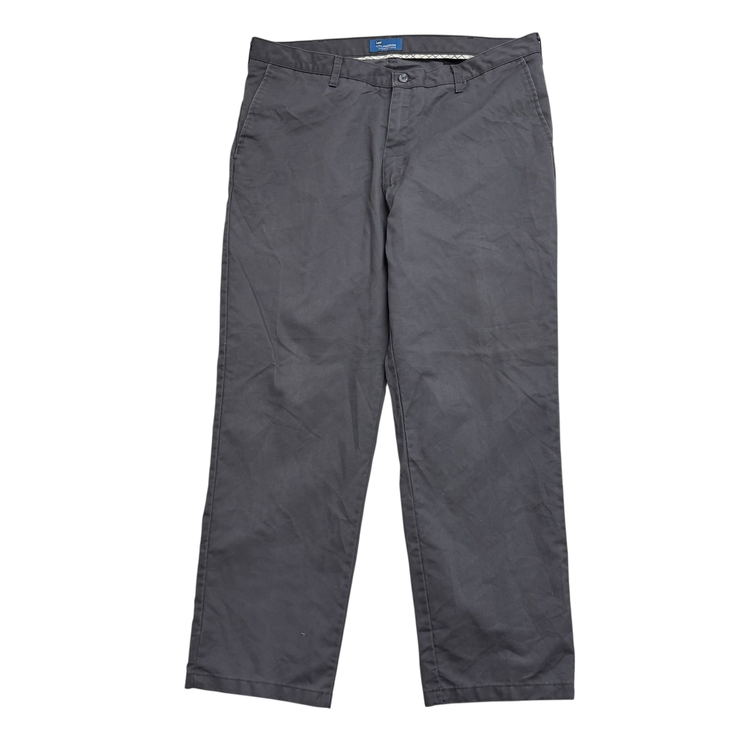 Lee Trousers W40 L32 Mens Grey Relaxed Fit Total Freedom Pants (E)