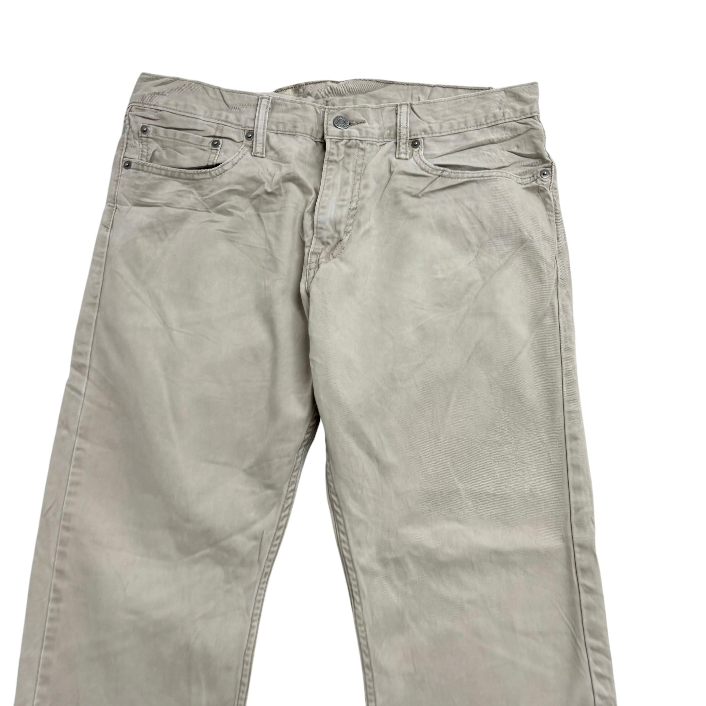 Levis 514 Trousers W34 L30 Mens Cream Regular Straight Fit Cotton Pants