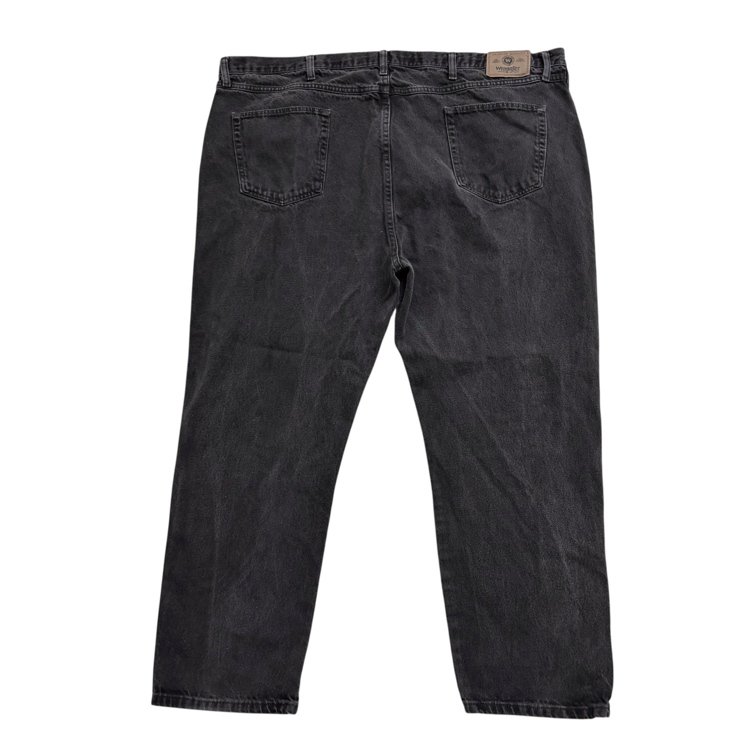 Wrangler Jeans W48 L29 Mens Black Regular Straight Fit Denim