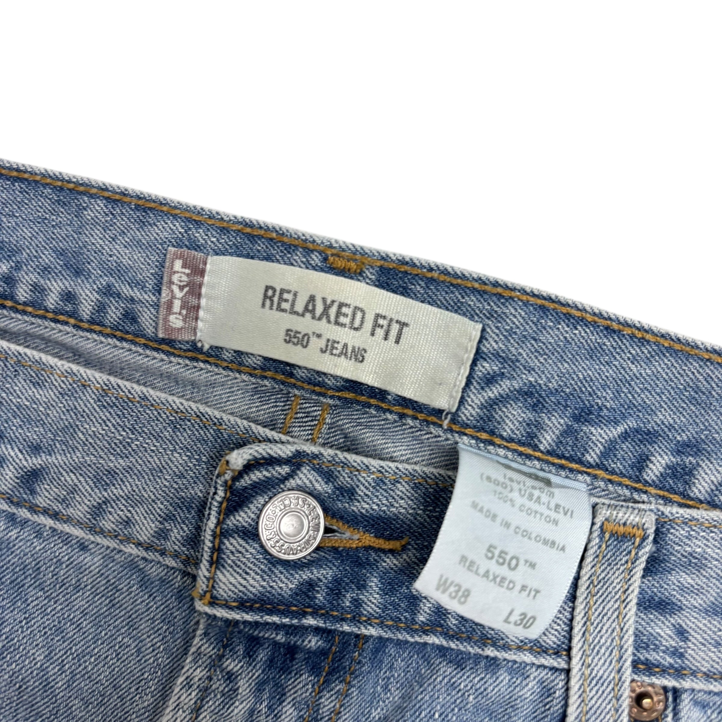 Levis 550 Jeans W36 L30 Mens Light Blue Baggy Relaxed Straight Fit Vintage Denim