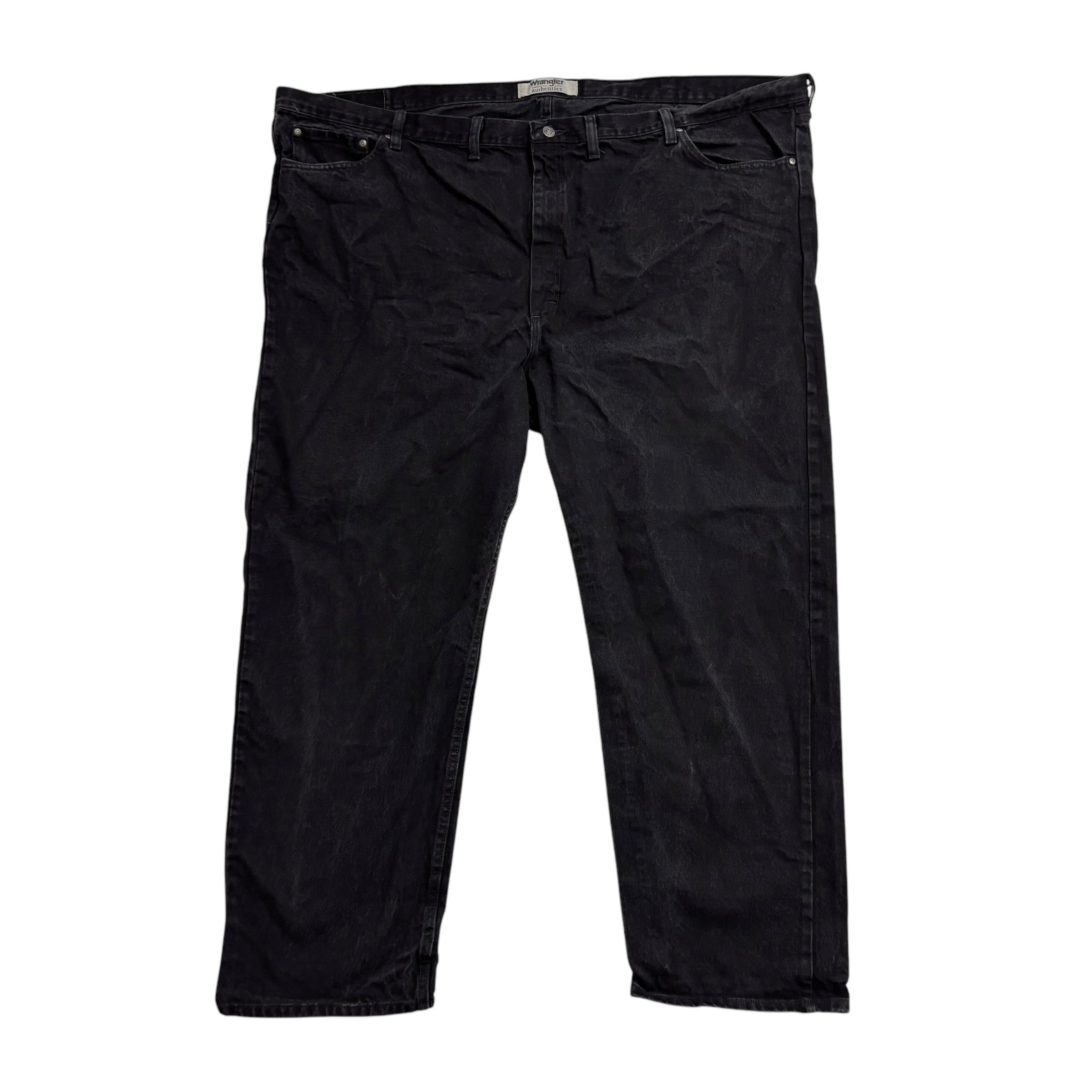 Wrangler Jeans W56 L30 Mens Black Relaxed Straight Fit Denim (E)