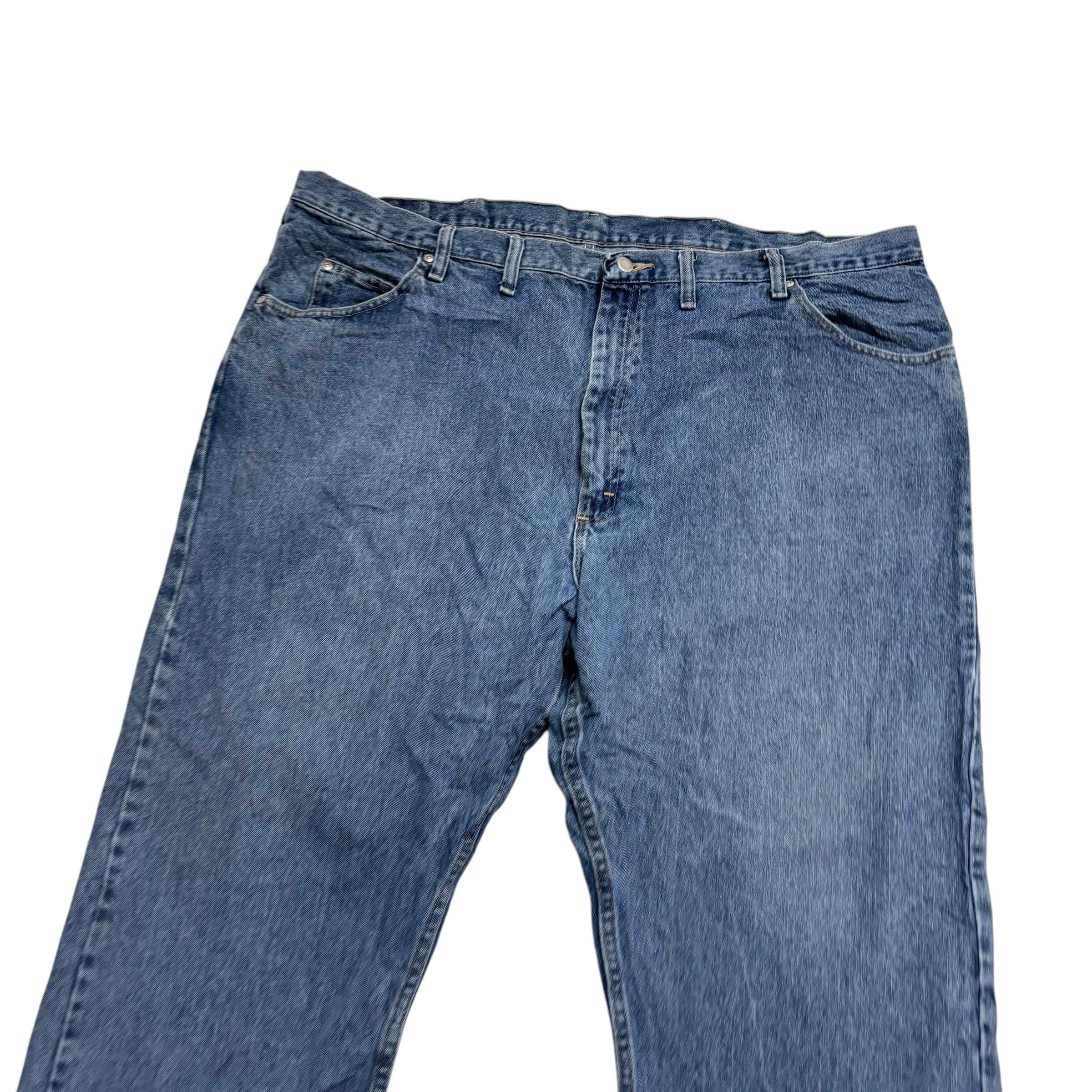 Wrangler Jeans W46 L30 Mens Mid Blue Relaxed Straight Fit Vintage Denim (E)