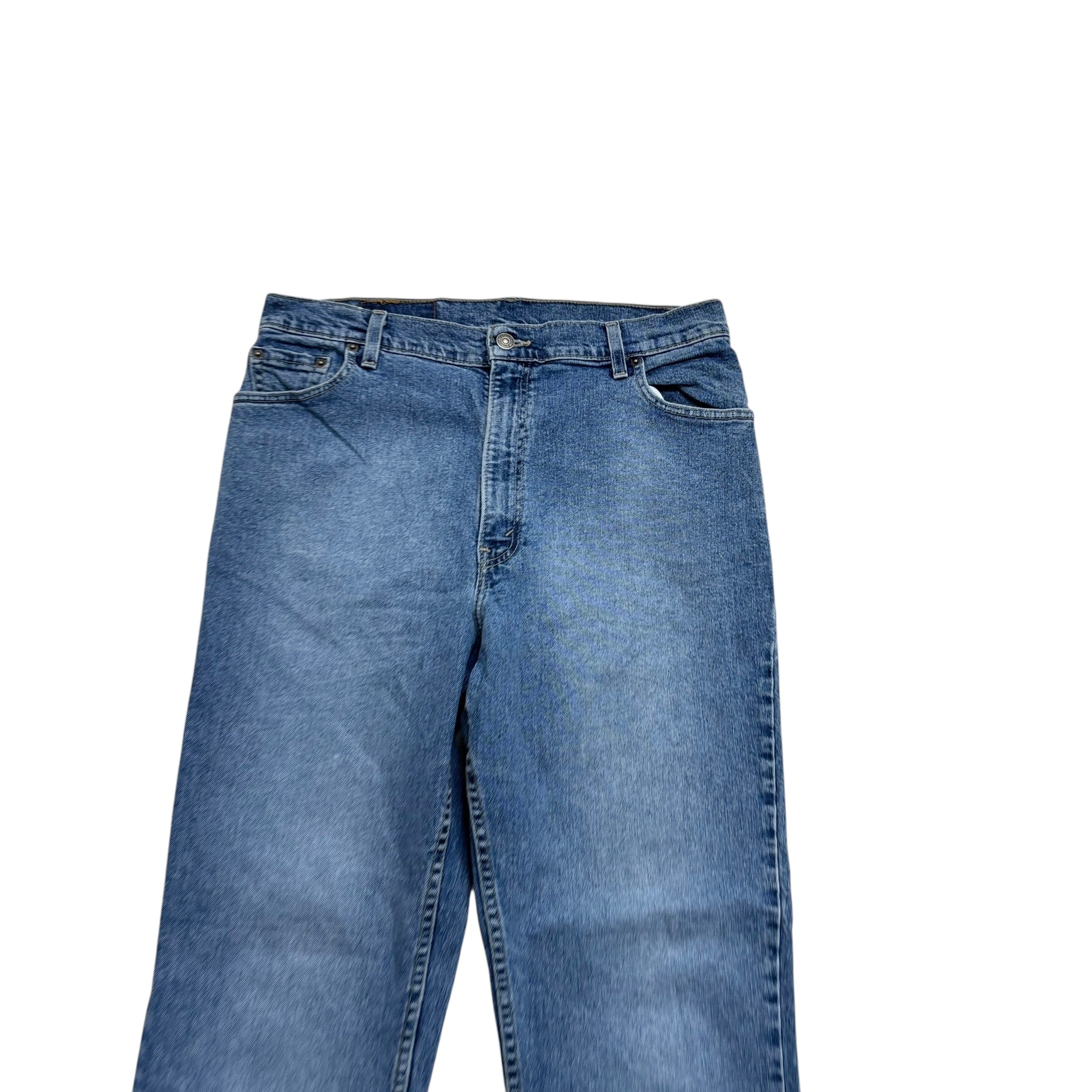 Levis 550 Jeans W33 L31 Womens Relaxed Tapered Mid Blue Vintage Denim (E)