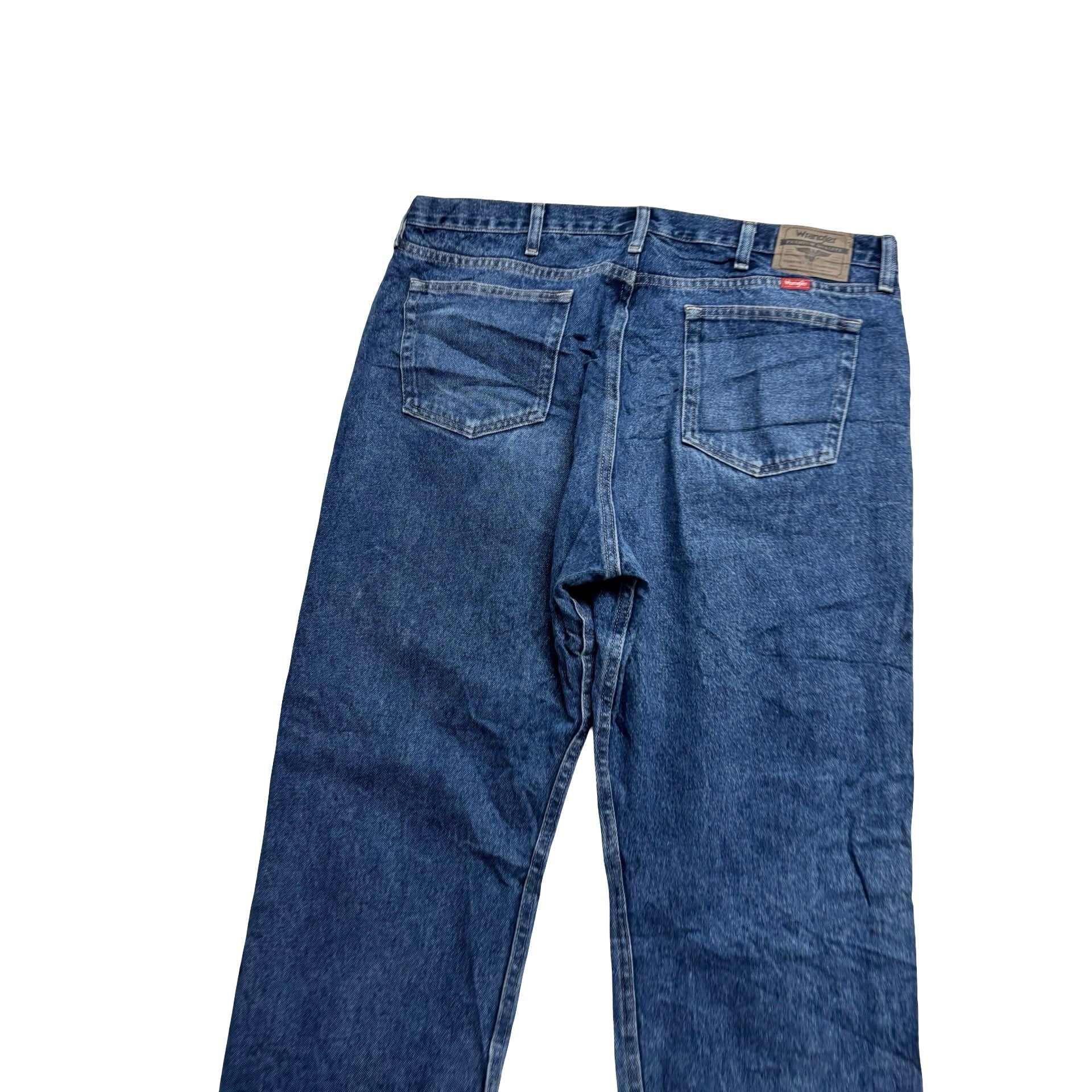 Wrangler Jeans W40 L32 Mens Mid Blue Relaxed Straight Fit Denim (E)