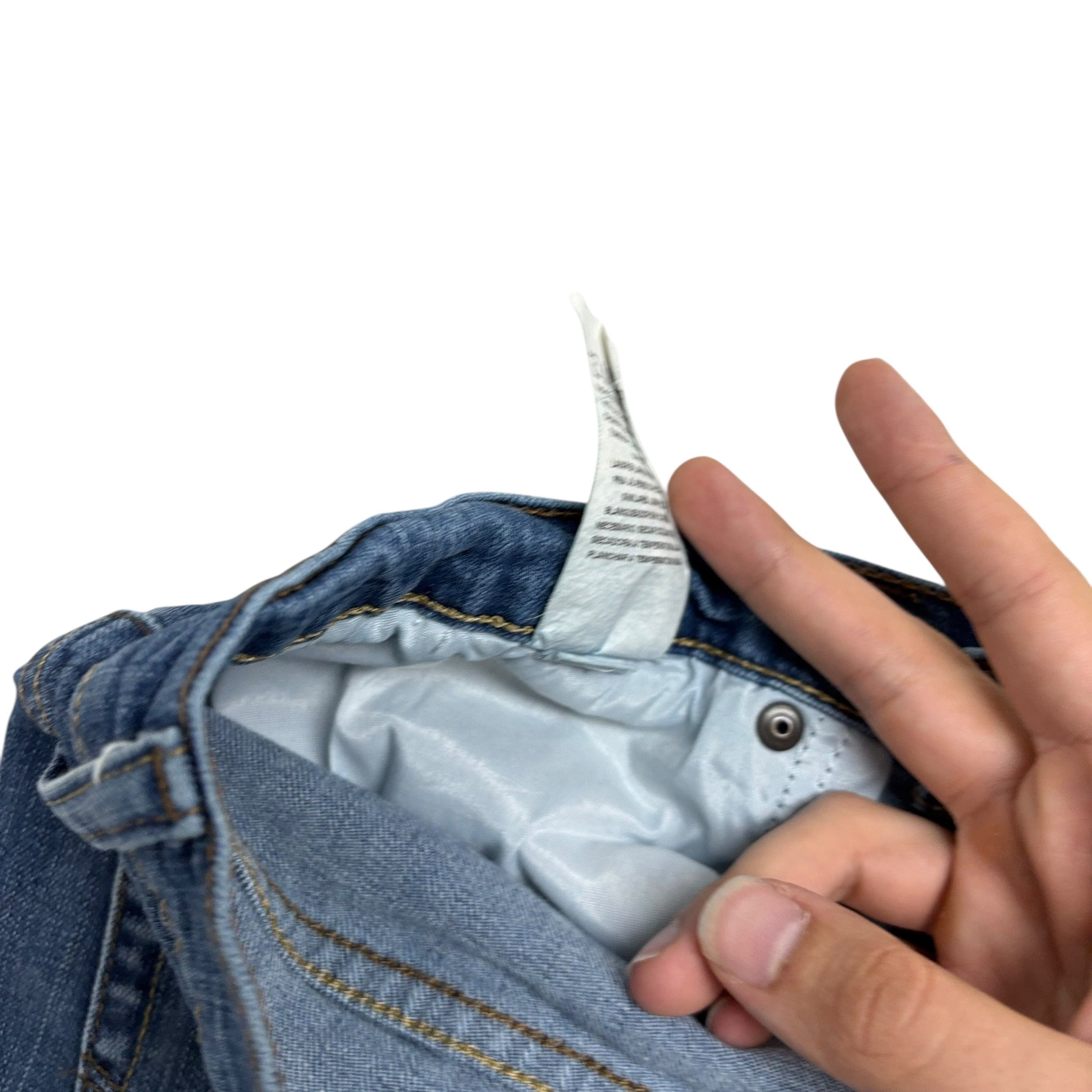 Wrangler Jeans W32 L32 Mens Mid Blue Slim Straight Fit Stretch Denim (E)