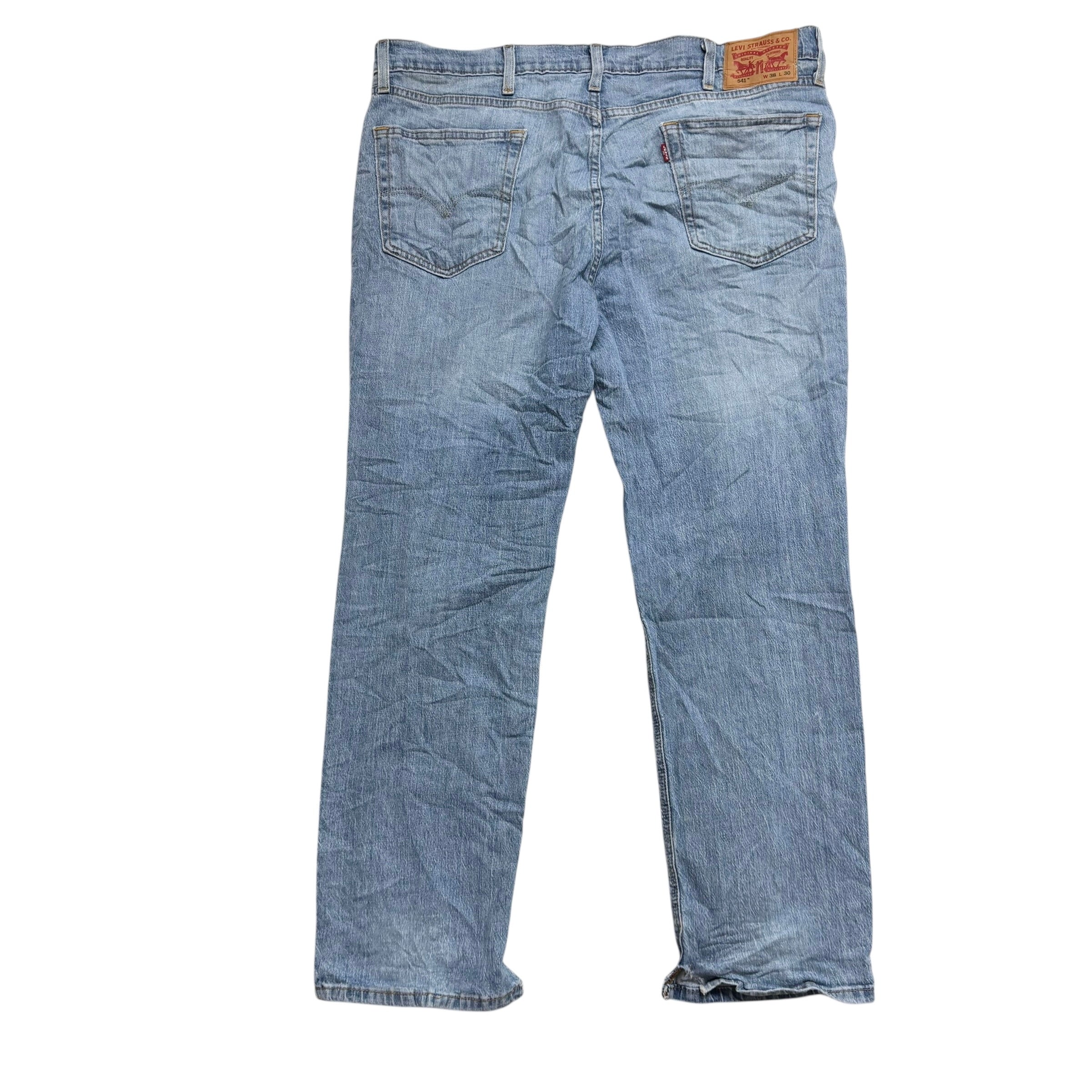 Levis 541 Jeans W38 L30 Mens Light Blue Athletic Tapered Fit Stretch Denim (F)