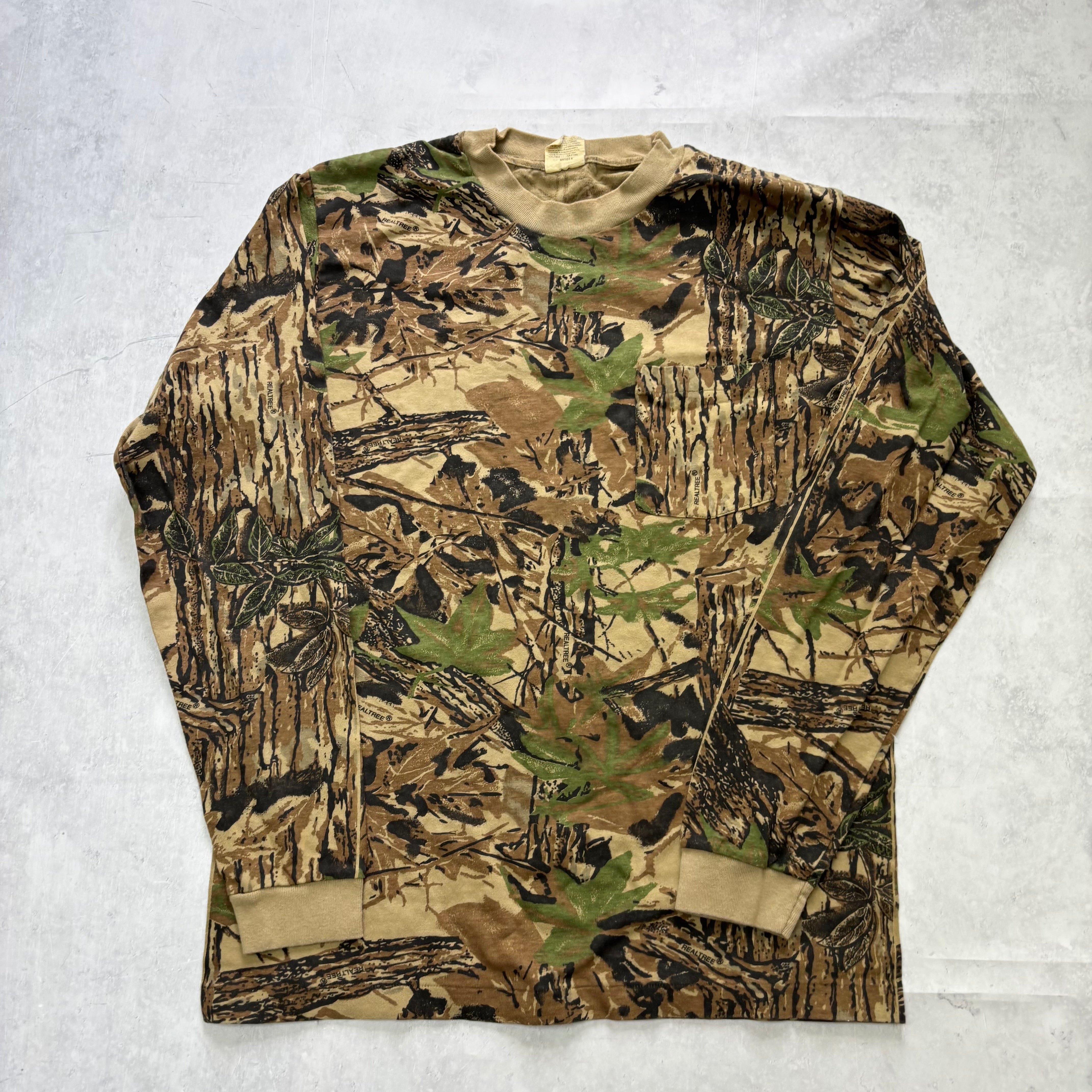 Vintage RealTree T Shirt Mens Medium Camo 90s Hunting Long Sleeve (E)