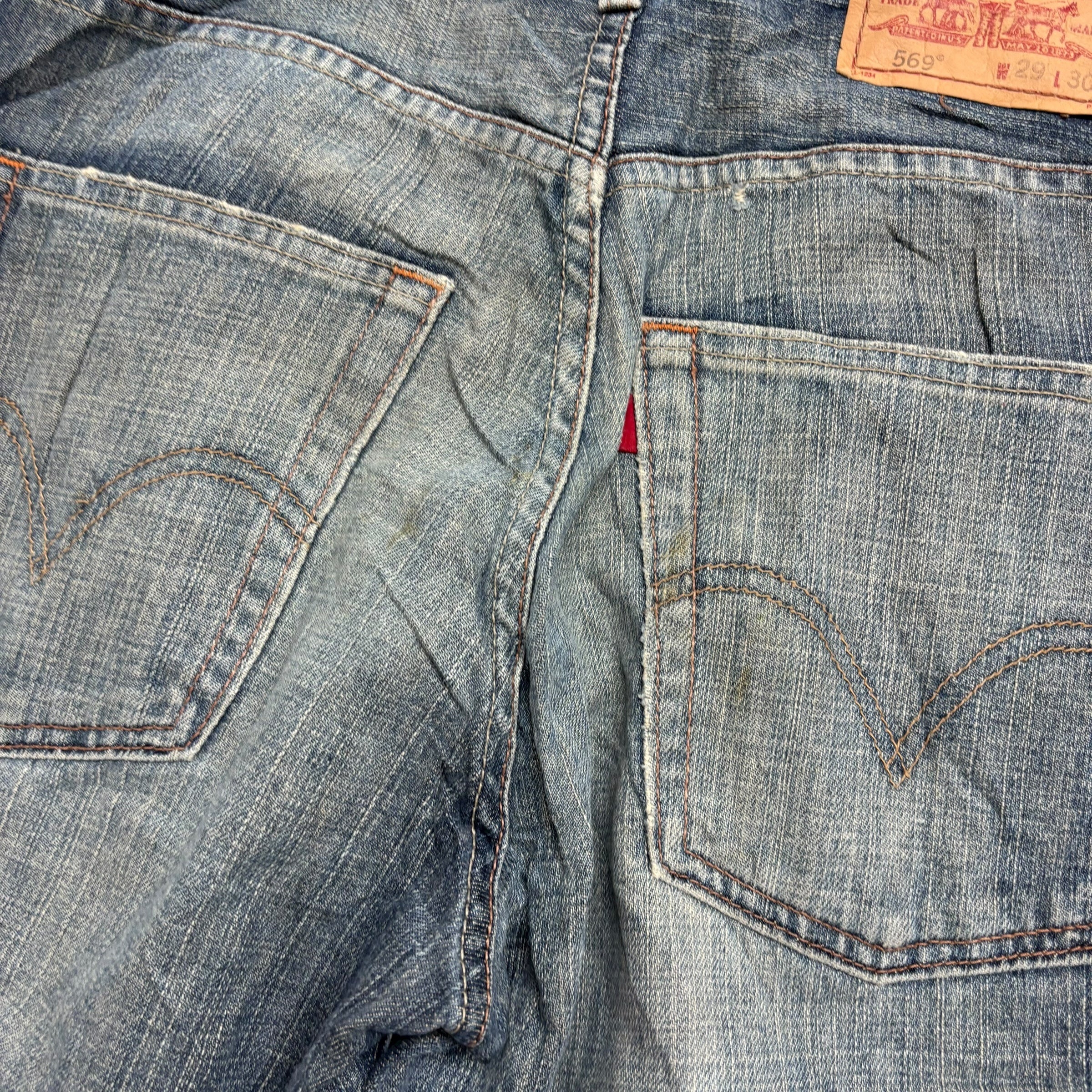 Levis 569 Jeans W30 L30 Mens Dark Blue Baggy Relaxed Straight Vintage Denim (F)