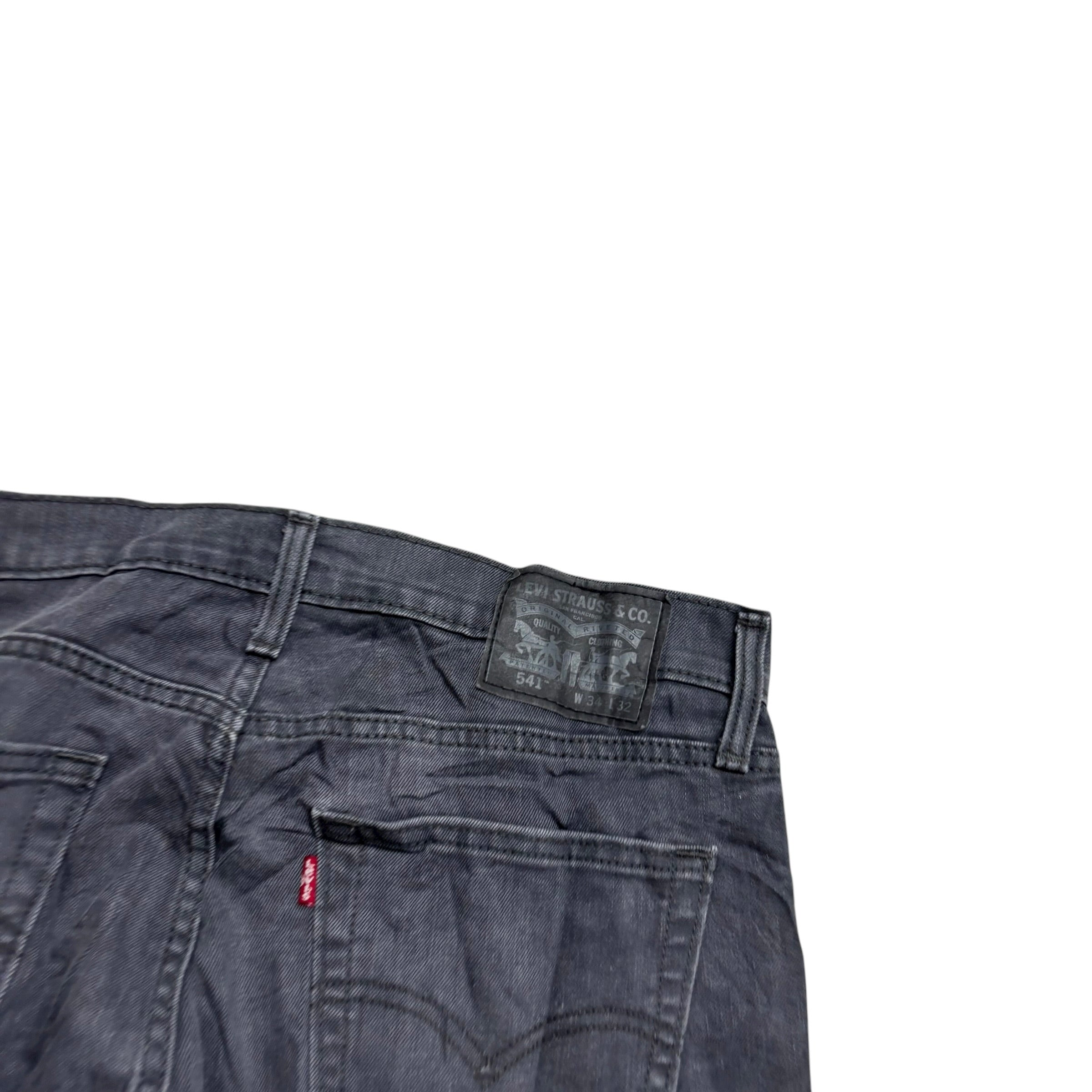 Levis 541 Jeans W34 L31 Mens Grey Athletic Tapered Fit Stretch Denim (F)