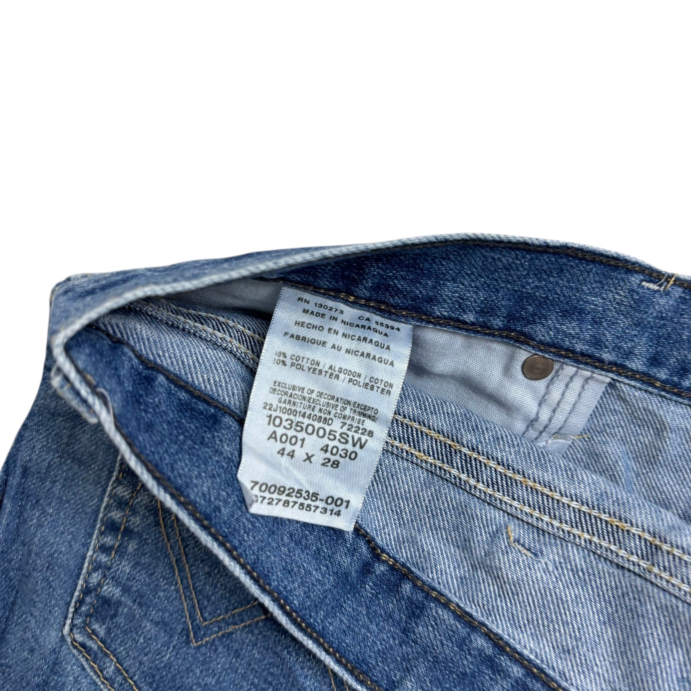 Wrangler Jeans W44 L28 Mens Mid Blue Regular Straight Fit Denim