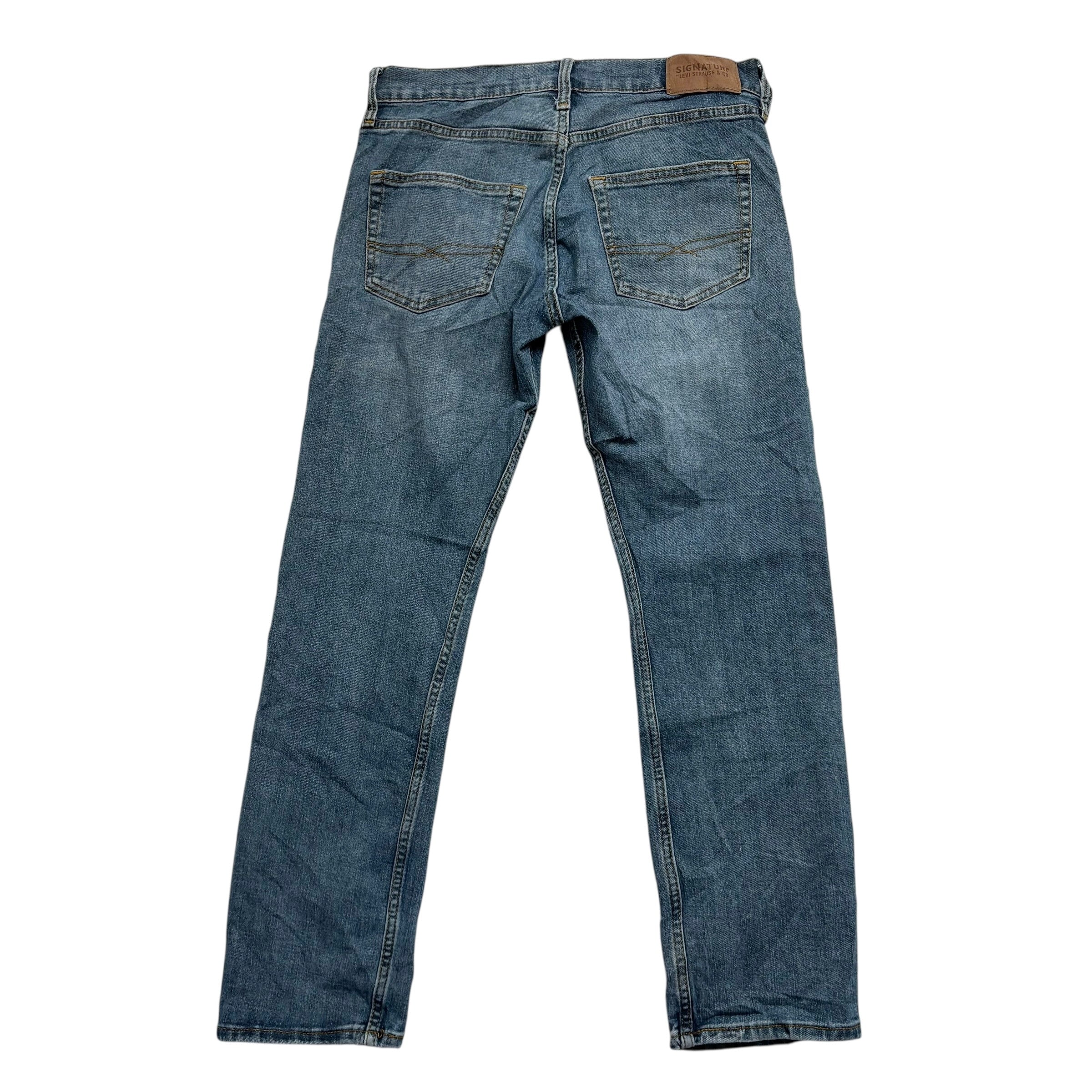 Levis Signature Jeans W29 L30 Mens Dark Blue Regular Straight Fit Stretch Denim