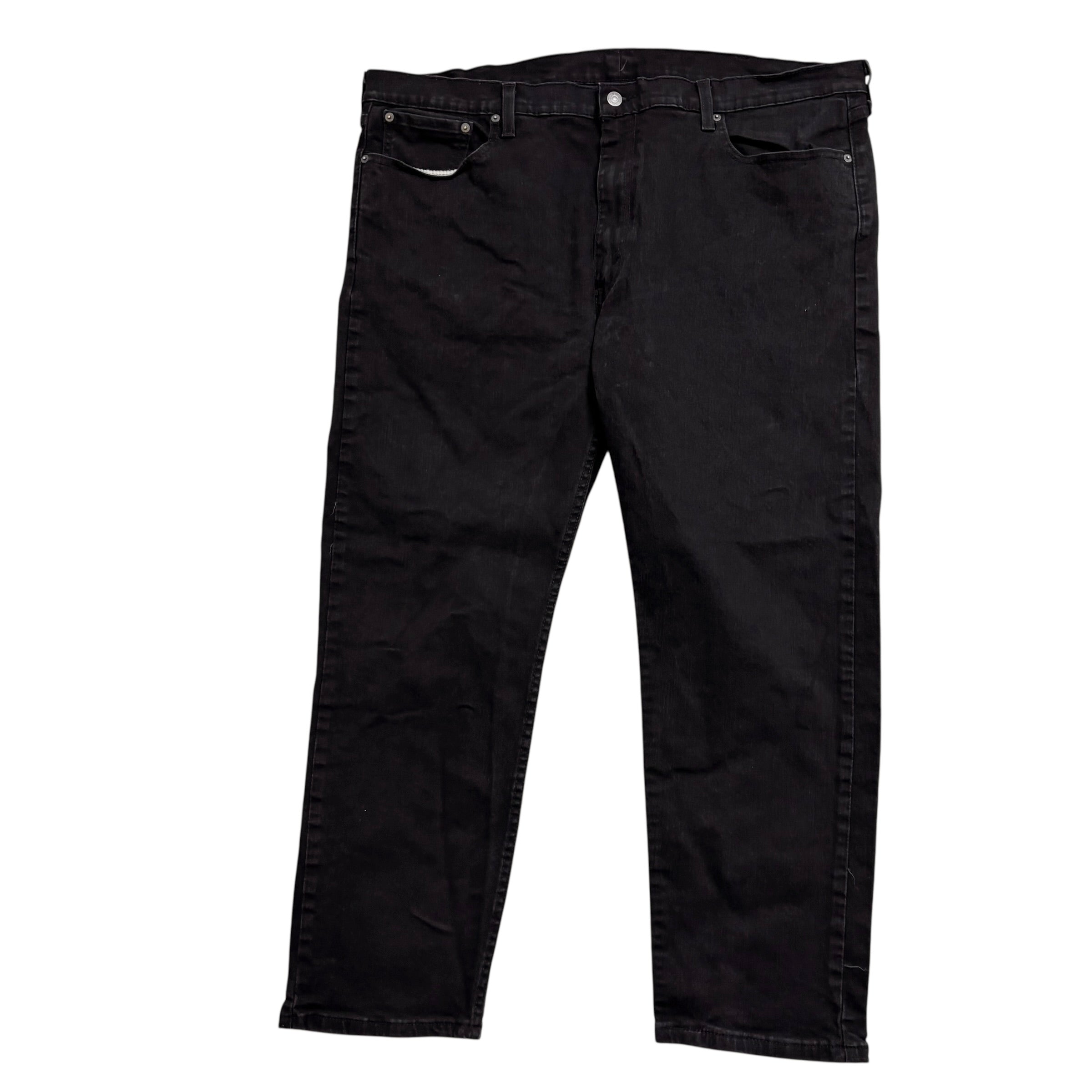 Levis 502 Jeans W44 L28 Mens Black Regular Tapered Fit Stretch Denim (E)