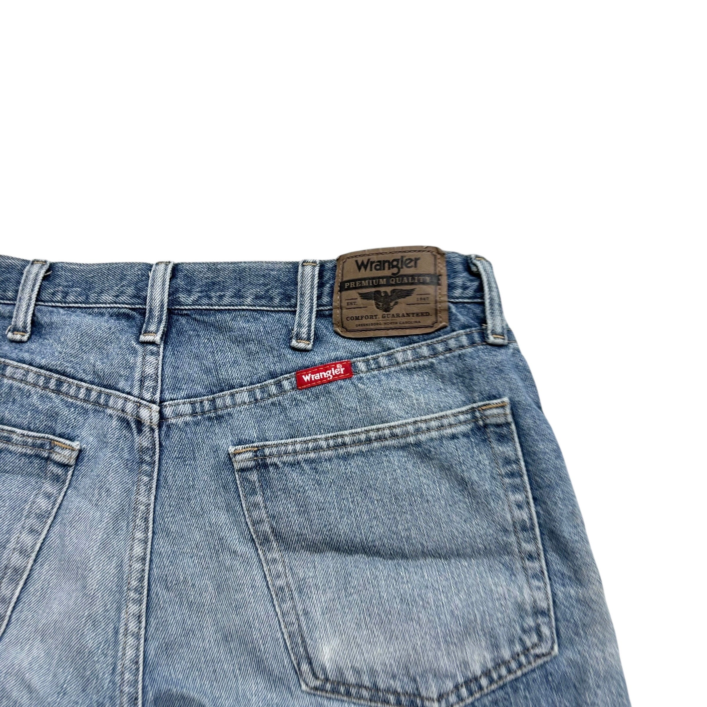 Wrangler Baggy Jorts W34 Mens Denim Shorts Mid Blue Relaxed Fit (F)
