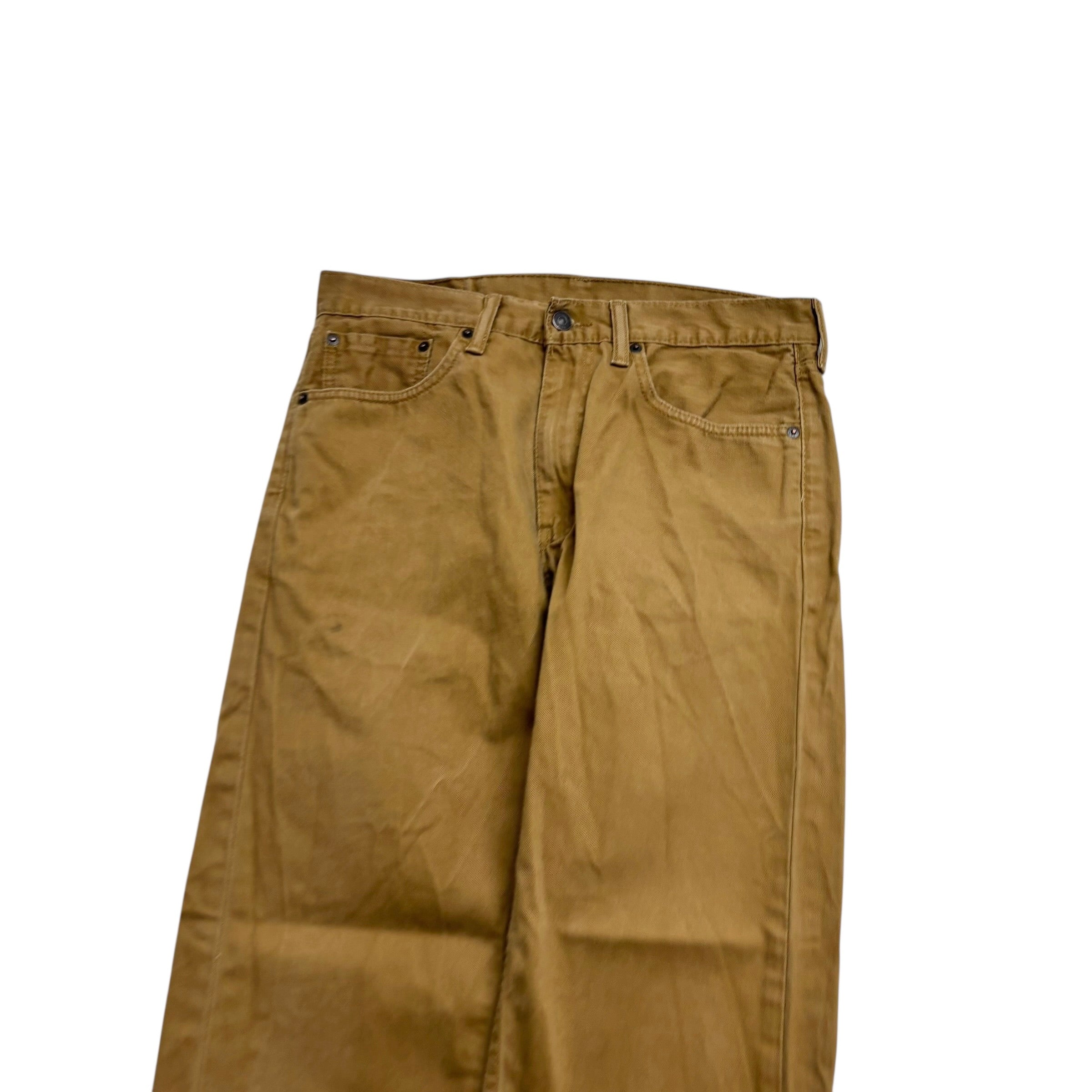 Levis 505 Trousers W32 L30 Mens Tan Regular Straight Fit Pants