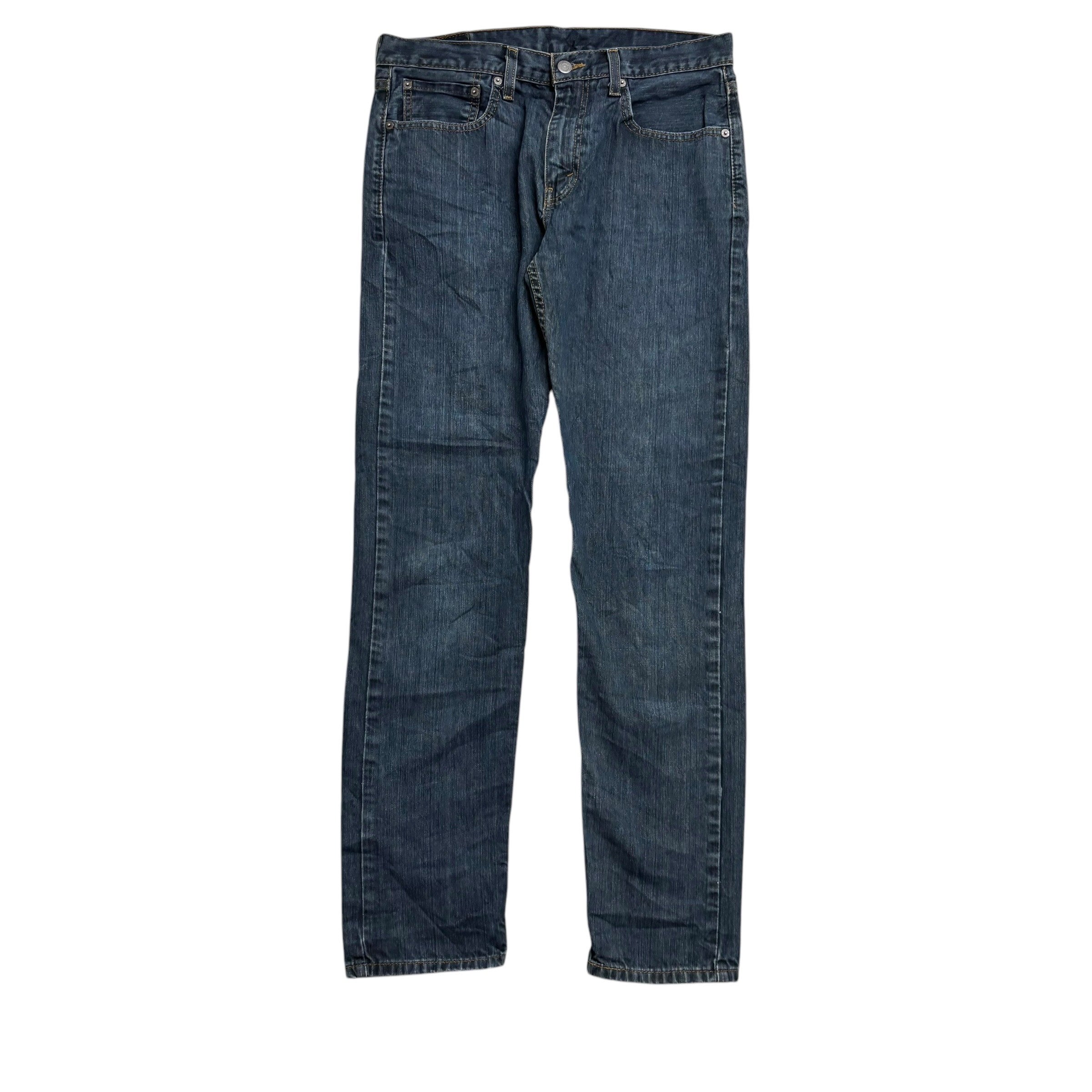 Levis 502 Jeans W32 L34 Mens Dark Blue Regular Tapered Fit Denim (E)