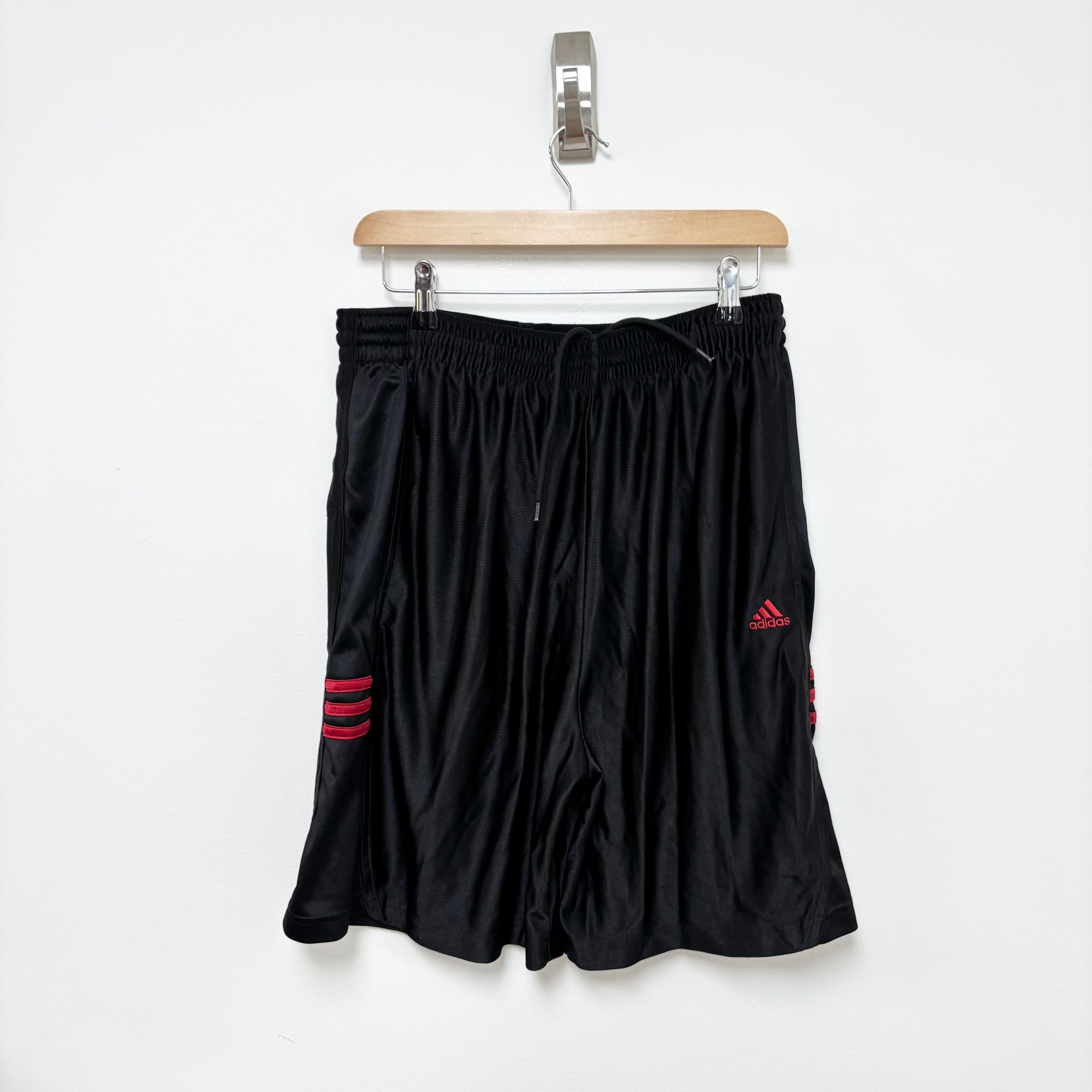 Adidas Shorts Mens Medium Black Sports Running Gym Athletic Pockets (E)